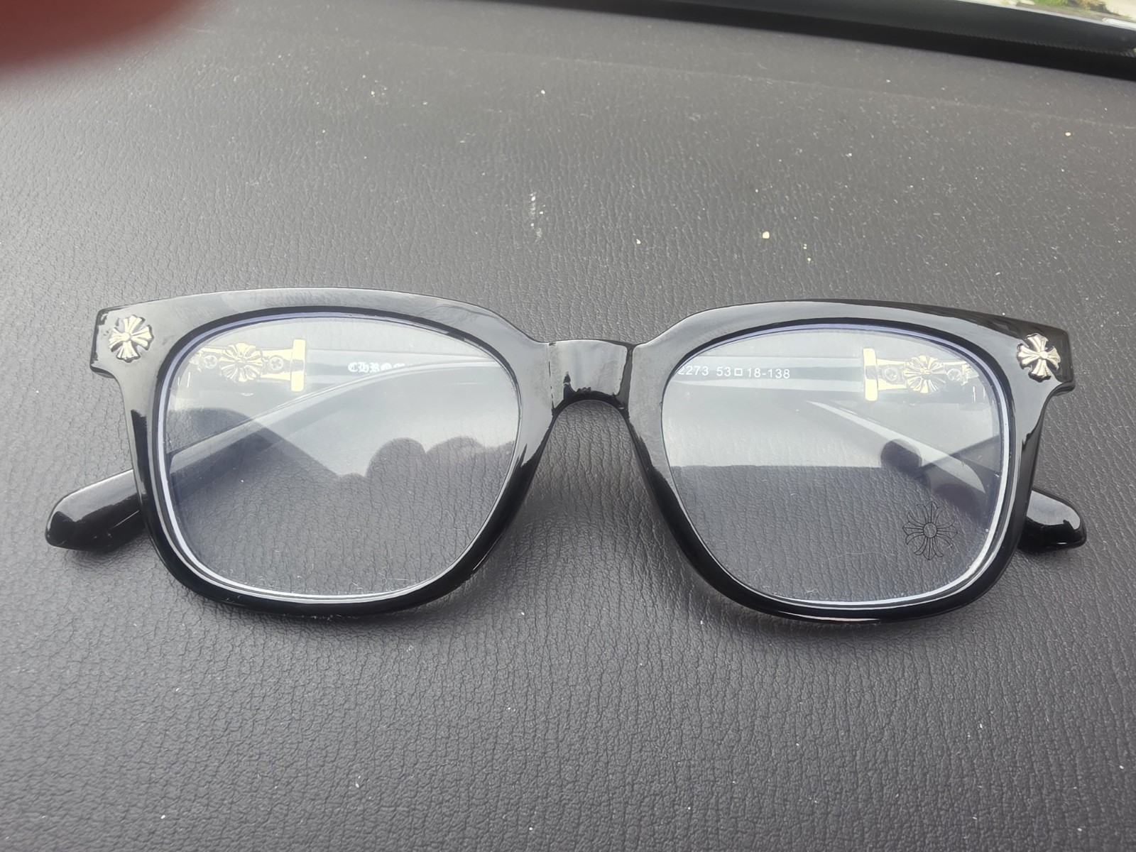 Chrome Hearts 2273 Black Full Rim Eyeglasses Frames 53-18-138 Plastic/Metal