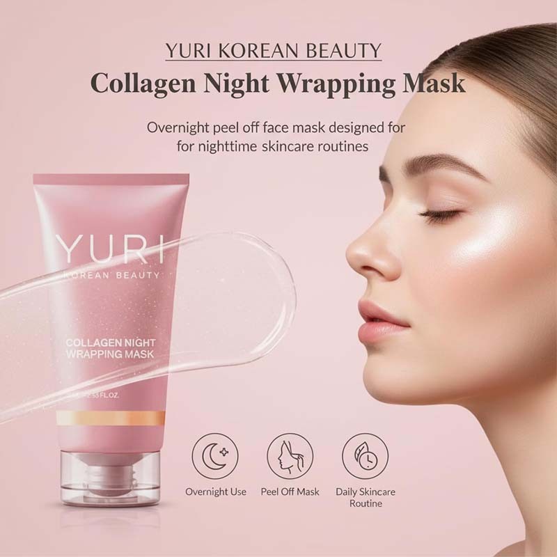 Yuri Korean Collagen Night Wrapping Mask 75ml Hydrating Sleeping Mask New
