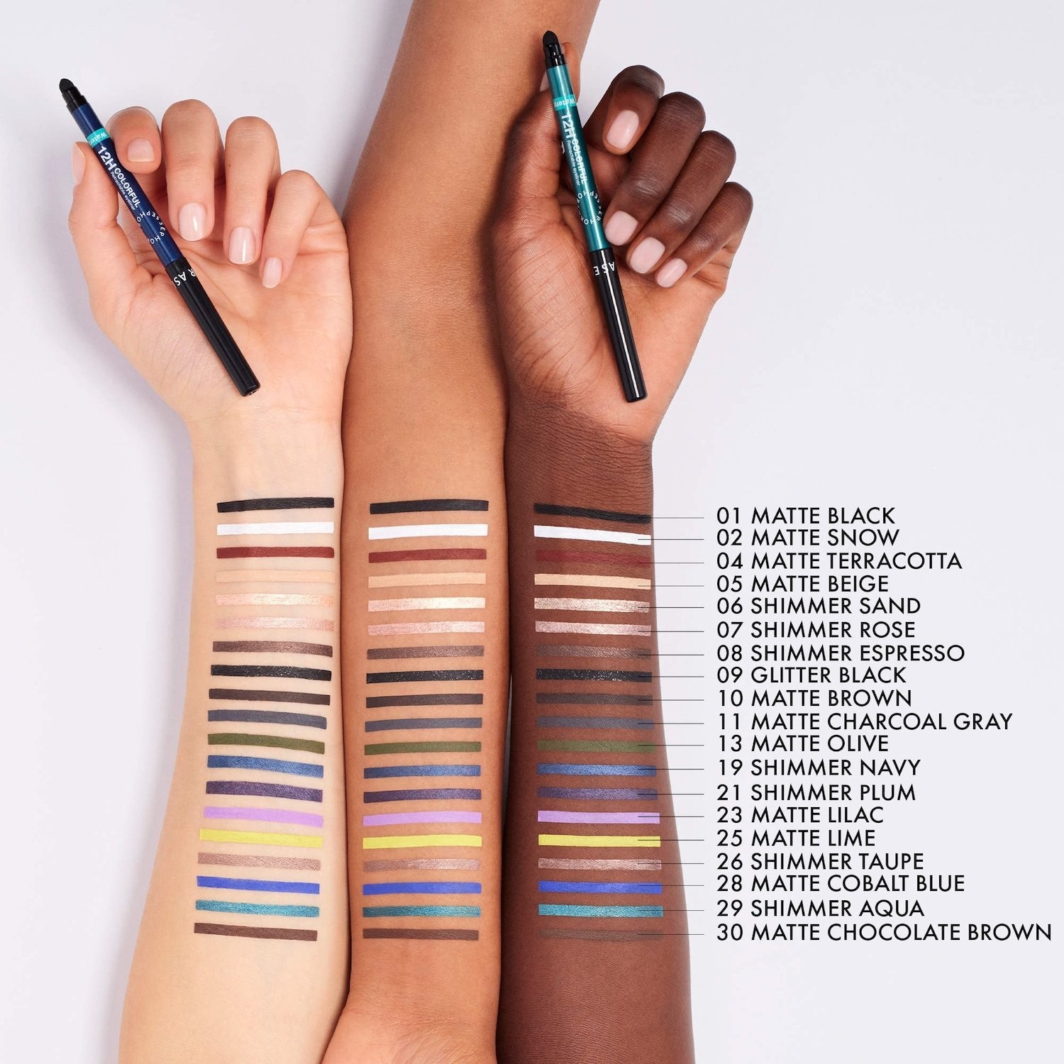 COLLECTION 12HR Colorful Waterproof Retractable Eyeliner, 10 colors