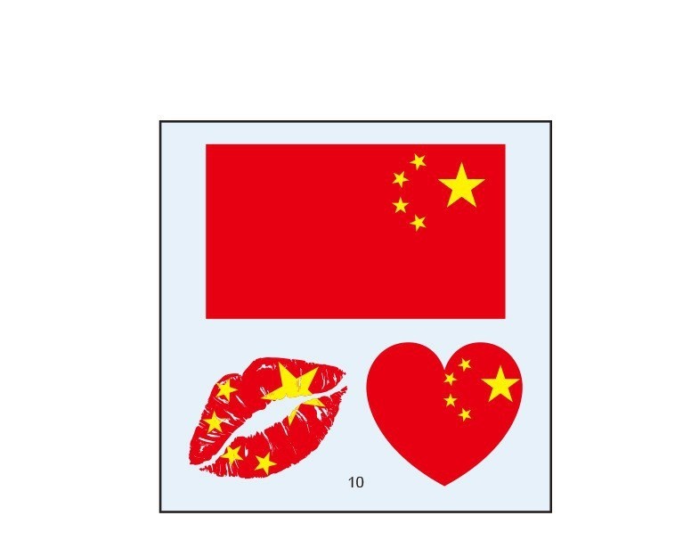 Waterproof National Flag Face Tattoo Stickers 10pc Sweat Resistant Sports Decals
