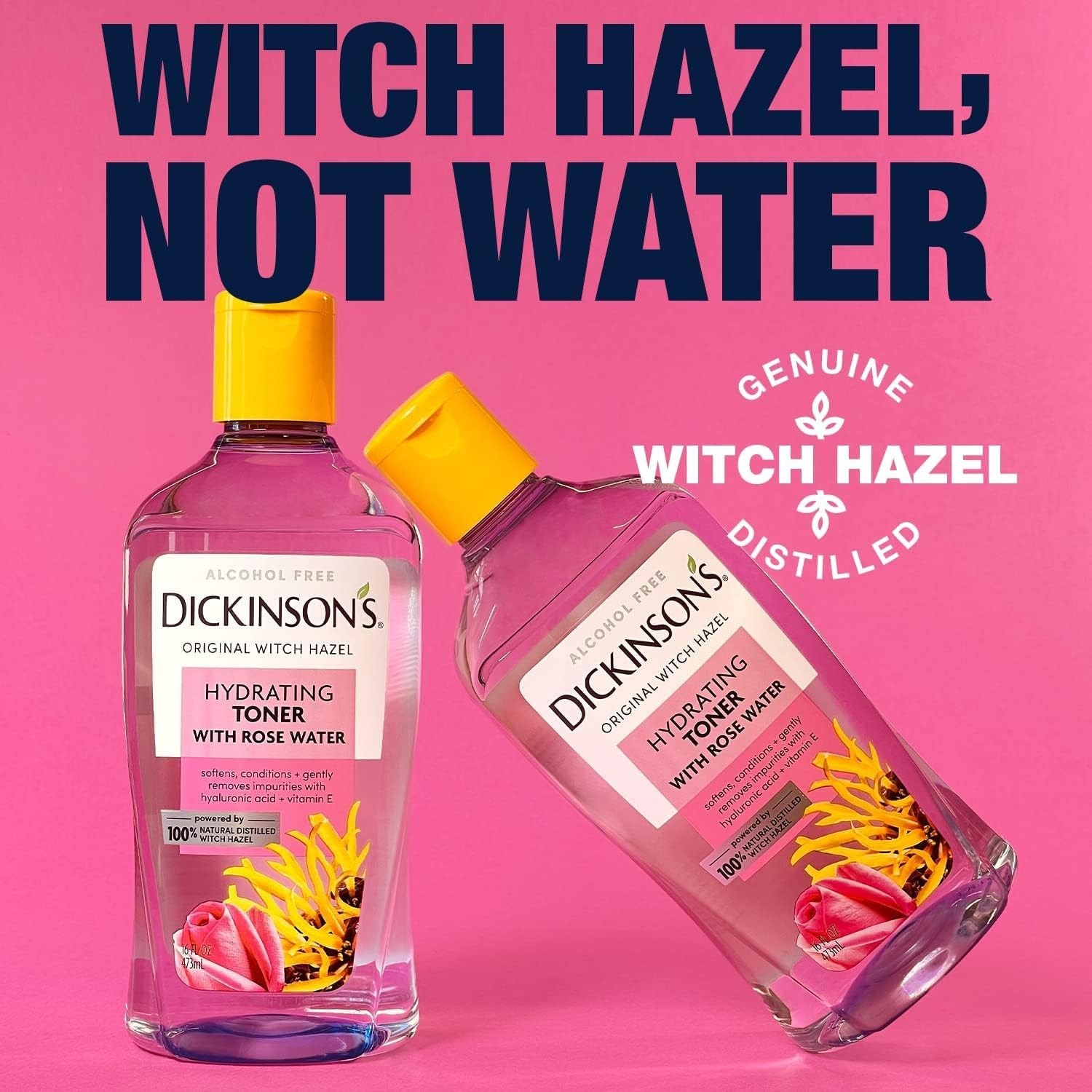 Dickinson’s Enhanced Witch Hazel Hydrating Toner Rosewater Alcohol Free 16oz 1Pk