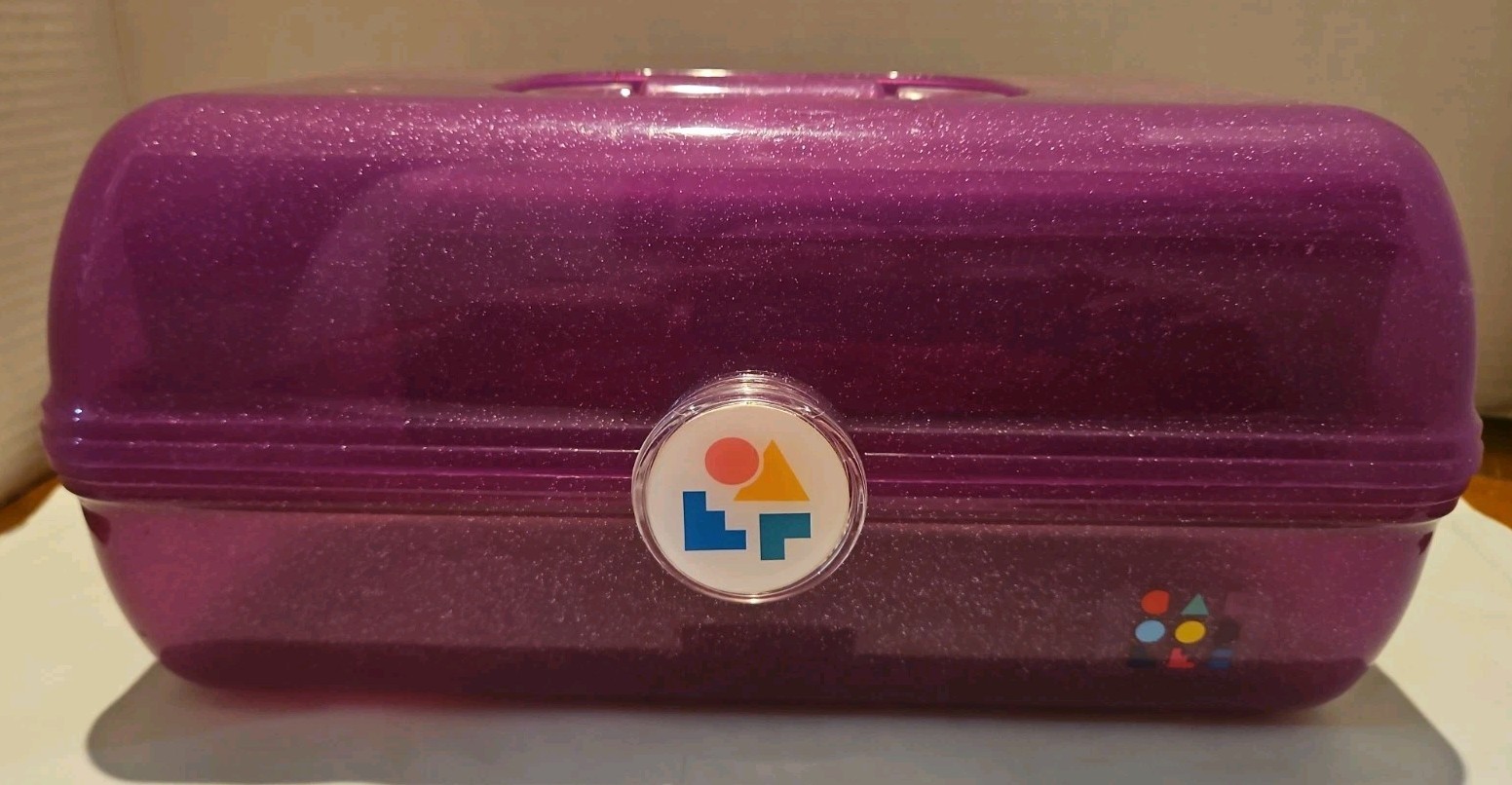 Caboodles Classic On-The-Go-Girl Makeup Case Violet Sparkle Full Size