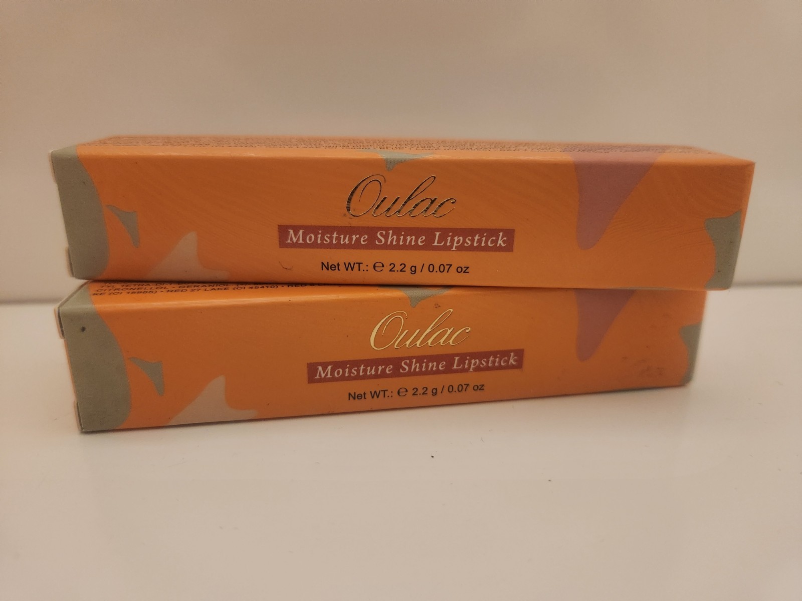 Oulac Moisture Shine Lipstick 22 PEACHY KEEN 2.2 g – 2 New In Box
