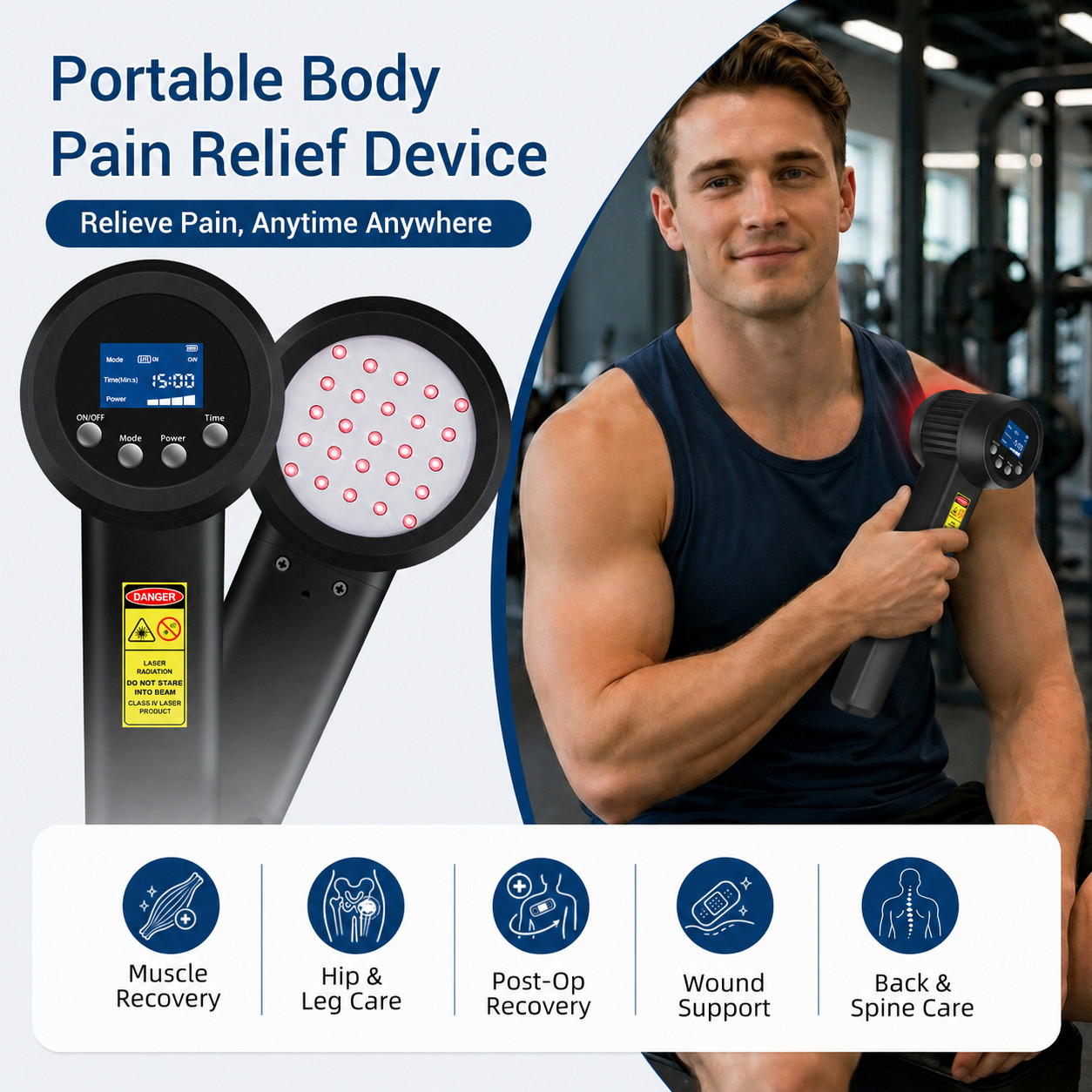10W 808nm Rechargeable Handheld Laser for Pain Management and Physical Therapy