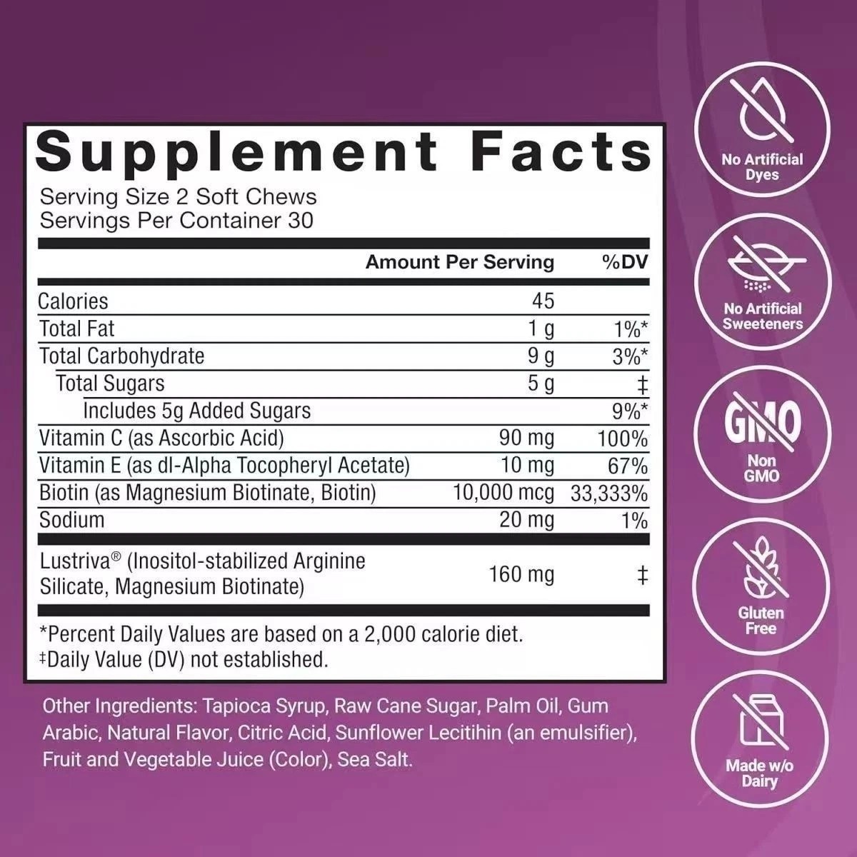 Force Factor Hair Growth Gummies — 60 Count, Mixed Berry Flavor