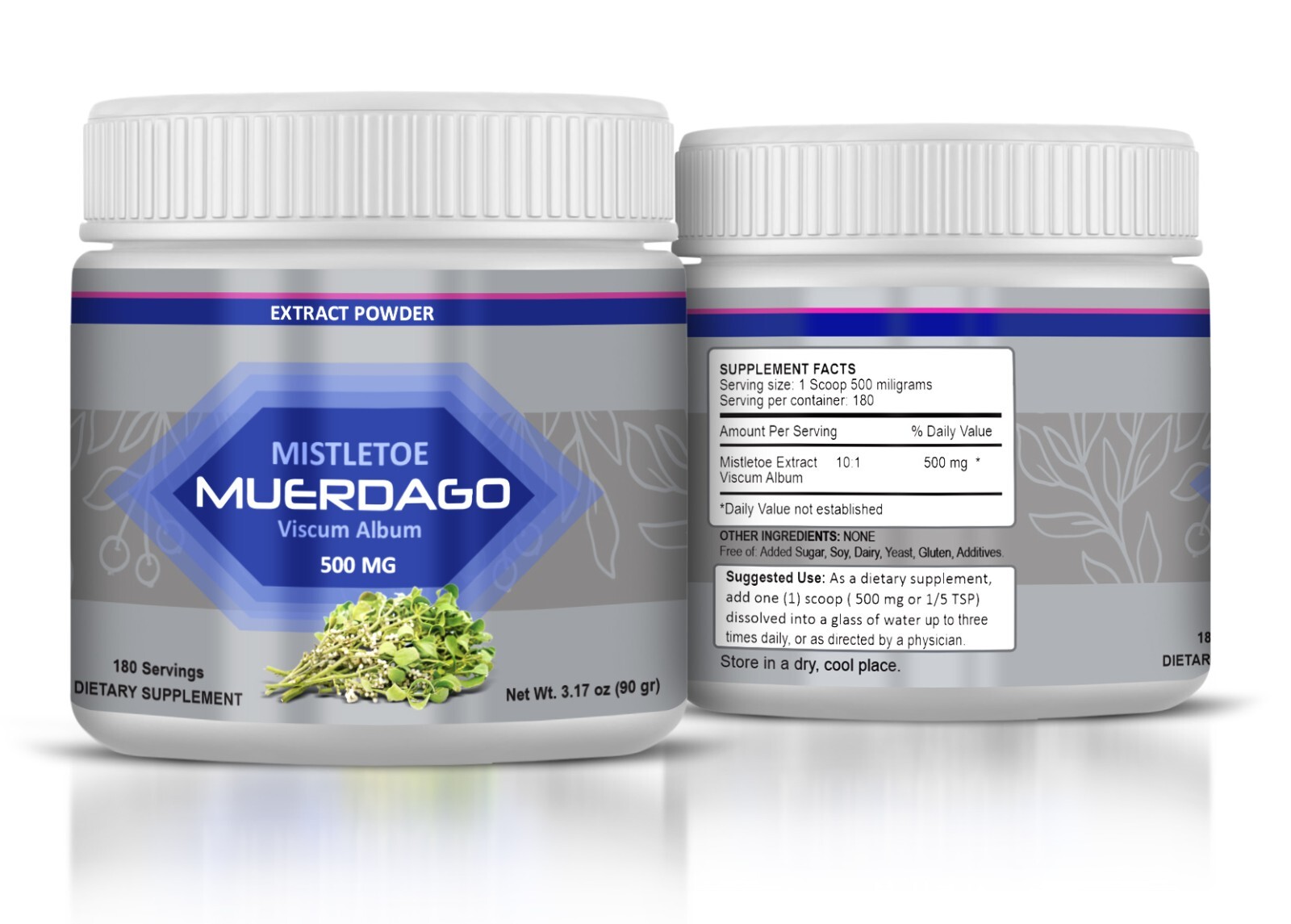 MISTLETOE 100% NATURAL POWDER EXTRACT 180 SERVINGS FOR 60 DAYS IMMUNO SUPPORT
