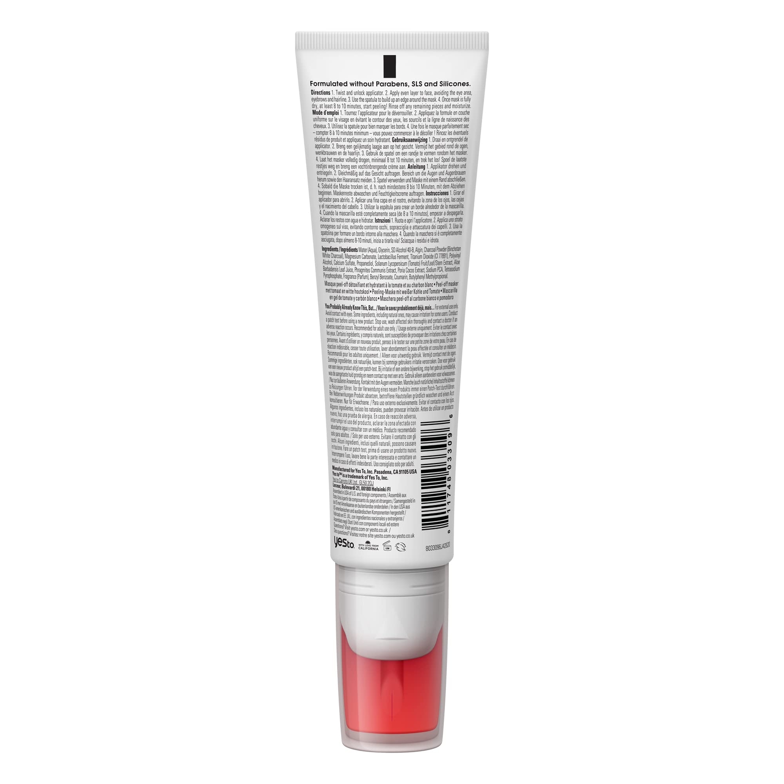 Yes To Tomatoes Clear Skin Detoxifying & Hydrating White Charcoal PeelOff Mask
