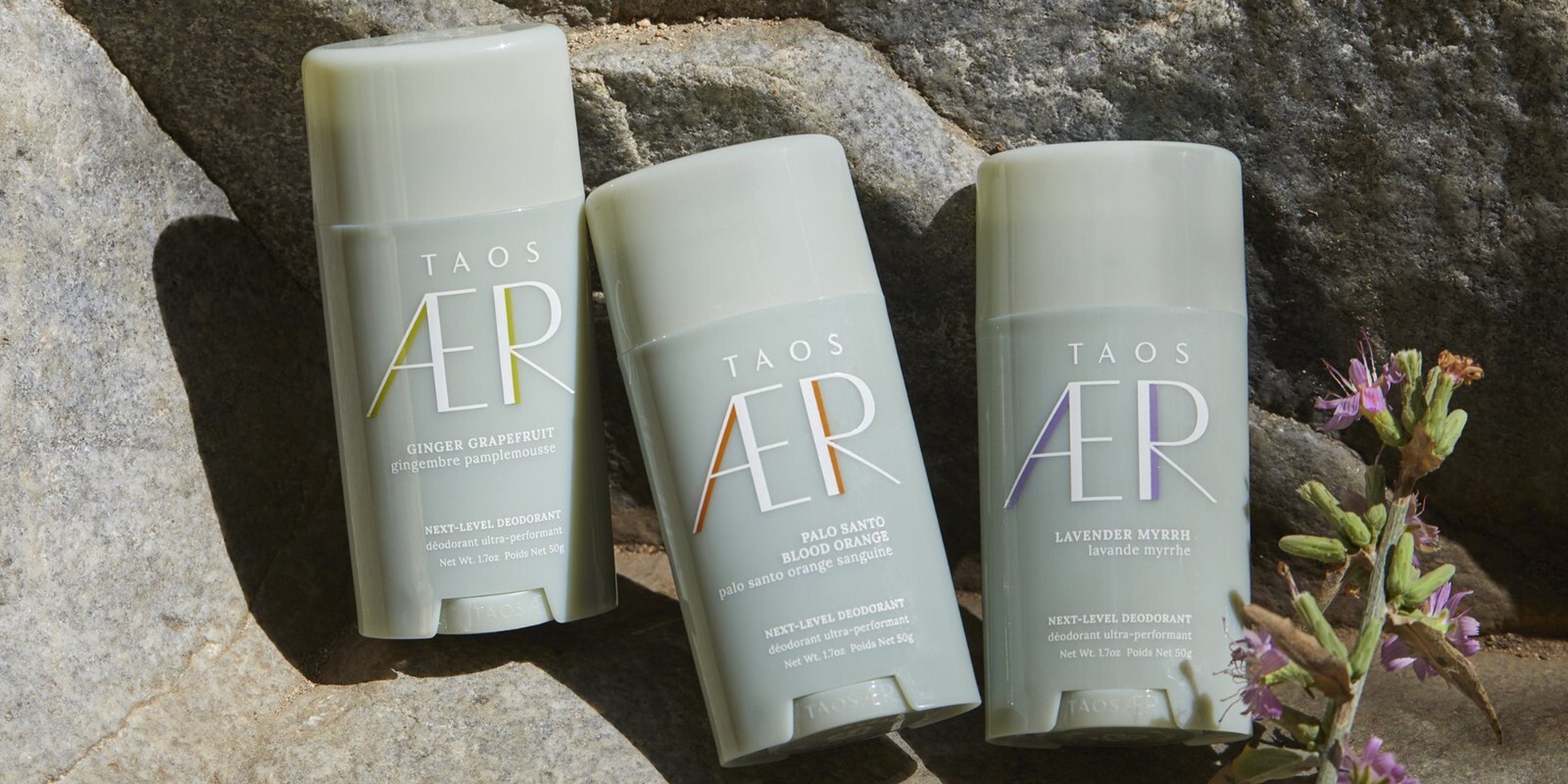 taos aer 50g palo santo orange deodorant lavender citrus ginger aluminum free