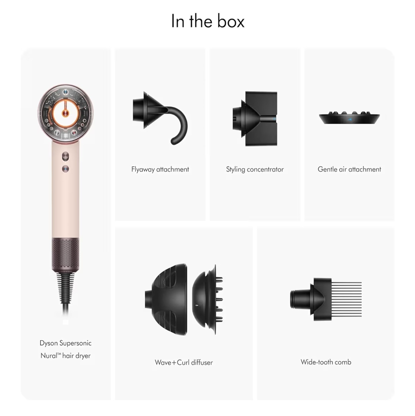 Dyson Supersonic Nural Standard Hair Dryer Electric Pink w/ Diffuser