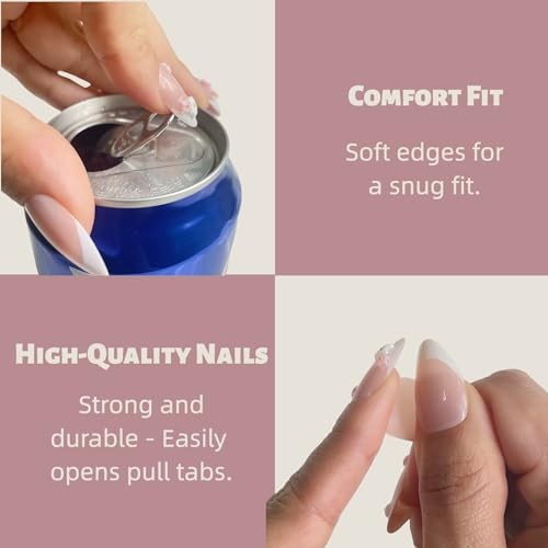 Coquette Bow Press-On Nails, 24pcs Blush Pink French Tip Almond Ballet Blush
