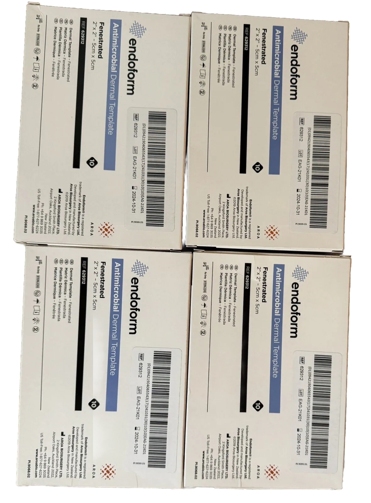 ENDOFORM NATURAL DERMAL TEMPLATE  Non Fenestrated  2″ x 2″- 25 Boxes (10/2025)