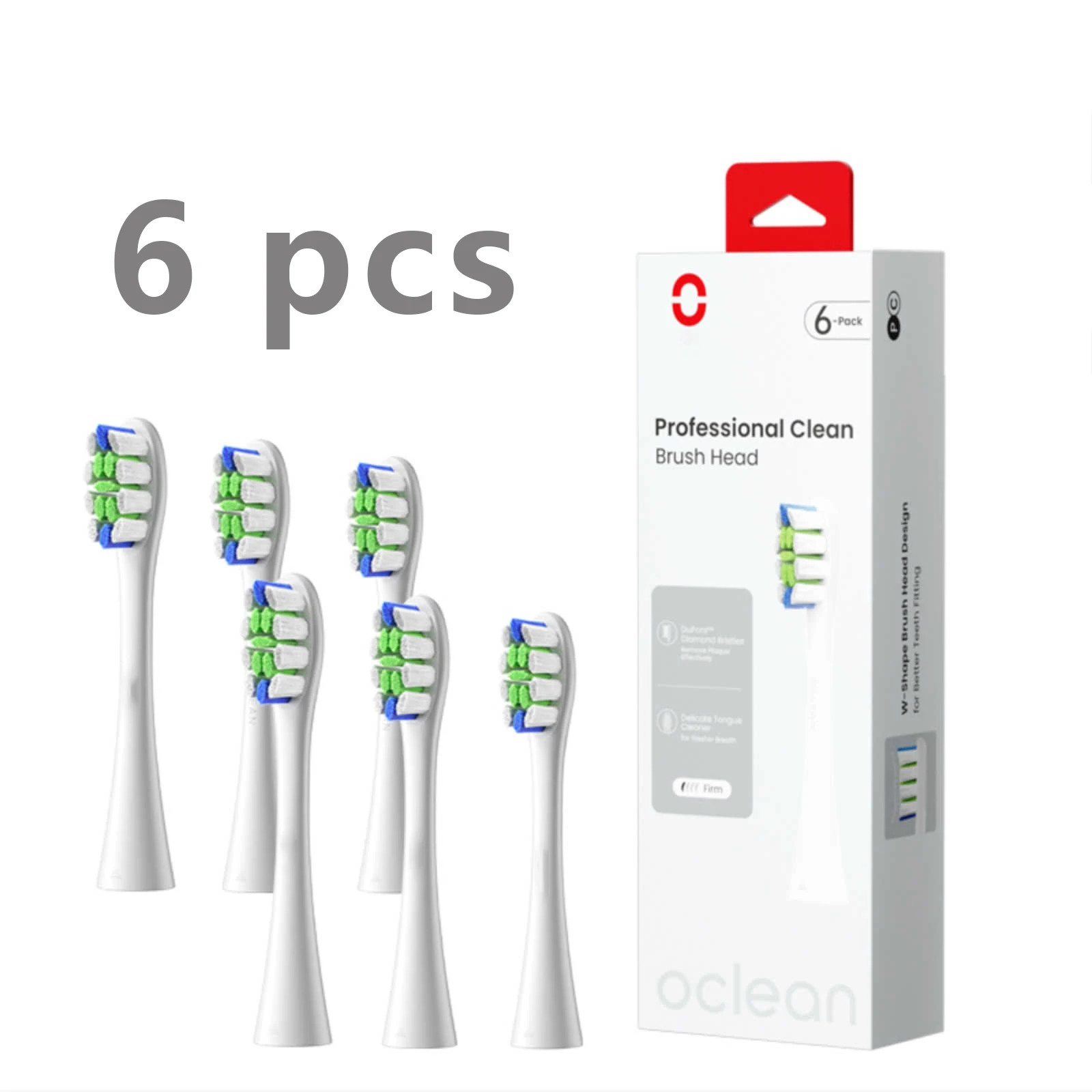 6x Original Oclean Replacement Brush Heads for X PRO Elite/Flow/F1/Z1/One