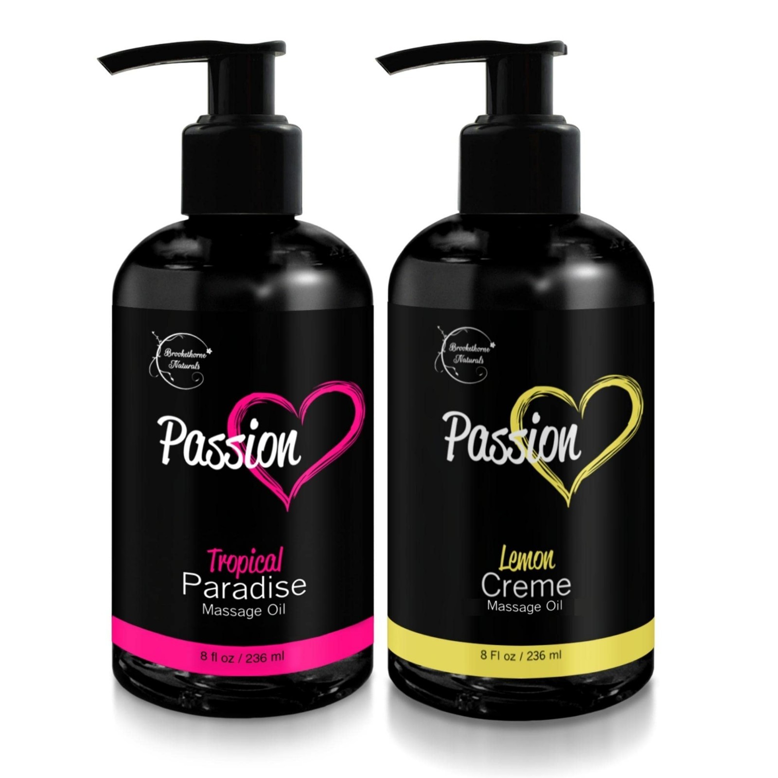 All-Natural Massage Oil Set | 2 Aromatherapy Oils Lemon Crème & Tropical Paradis