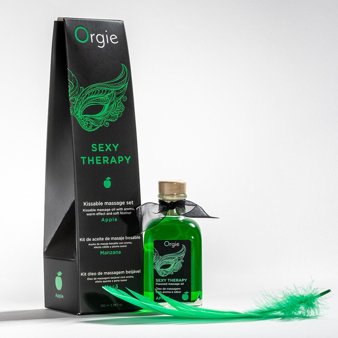 Orgie Sexy Therapy Massage Set Apple Flavor * Warming Effect Massage Oil * 100ml