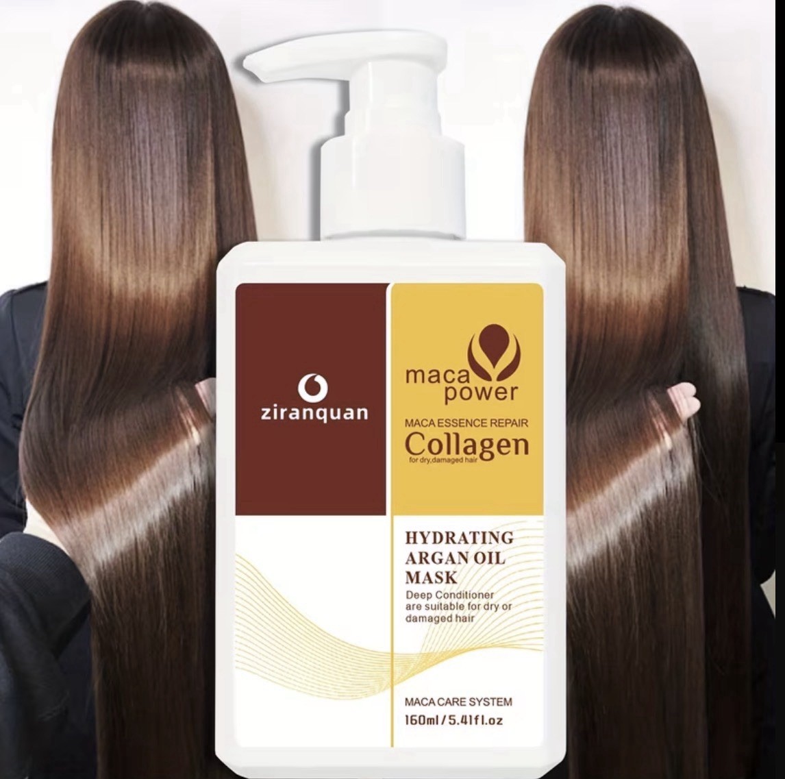 Ziranquan Maca Power Hair Mask, Hydrating Collagen Argan Oil, 5.41 fl oz