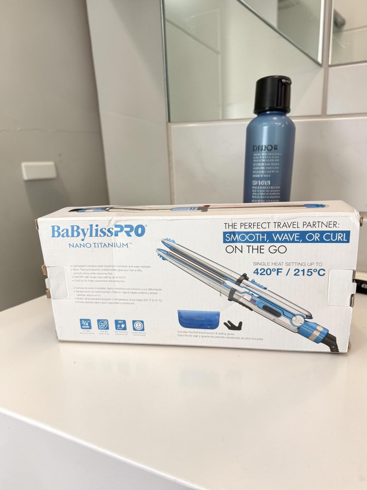 BaBylissPRO Nano Titanium Prima 2000 3/4″ Mini Styling Iron Blue