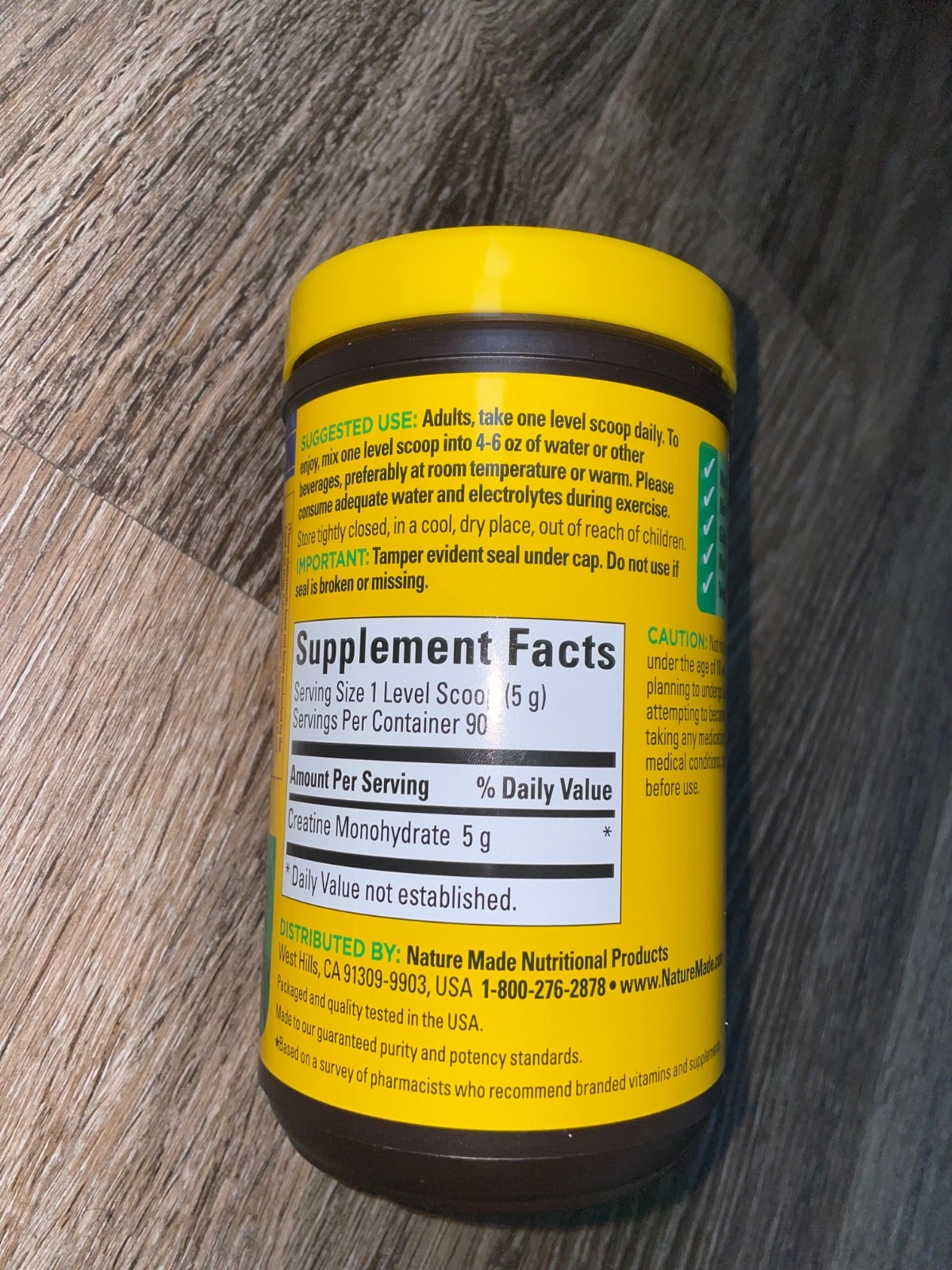 Nature Made Creatine Monohydrate Powder 5g, Muscle Support, 15.8 oz