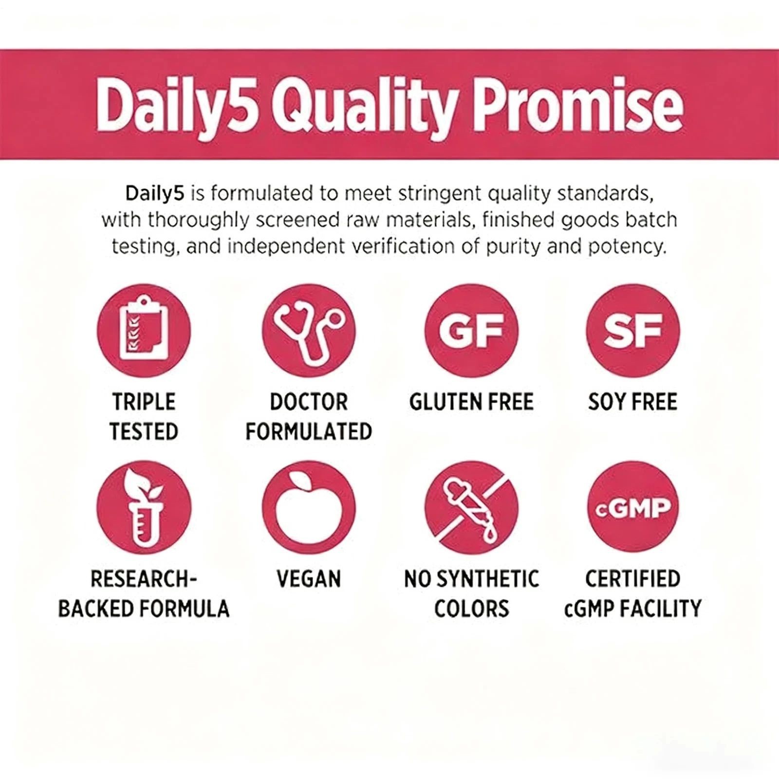 3PACK Doctors’ Preferred Daily5 90 Vegan Capsules Dietary Supplement