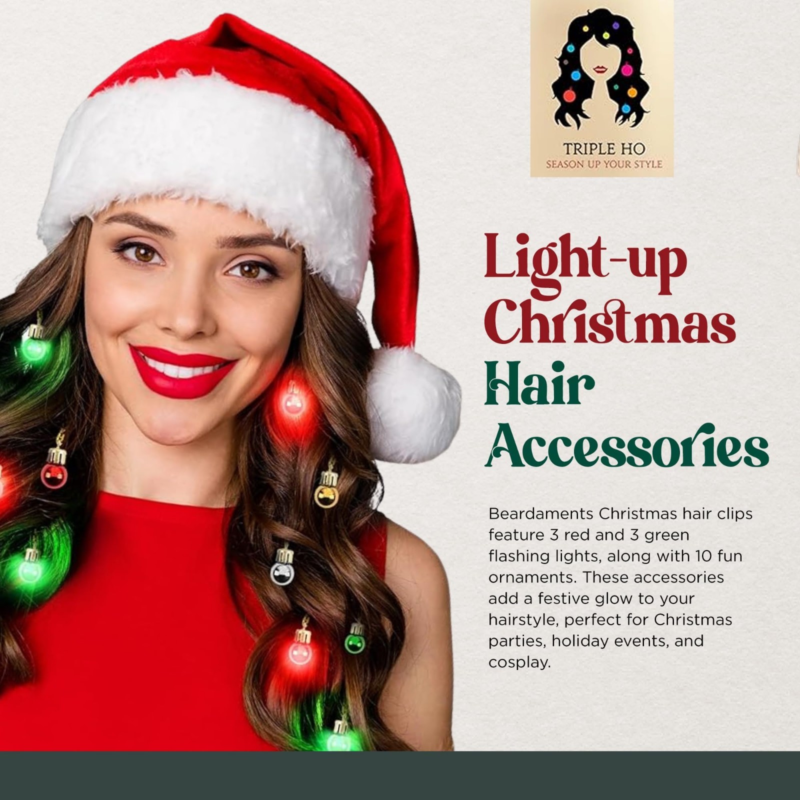 Beard Lights & Ornaments Bundle – 16pc Beard Lights, 16pc Hair Lights, 12pc Orna