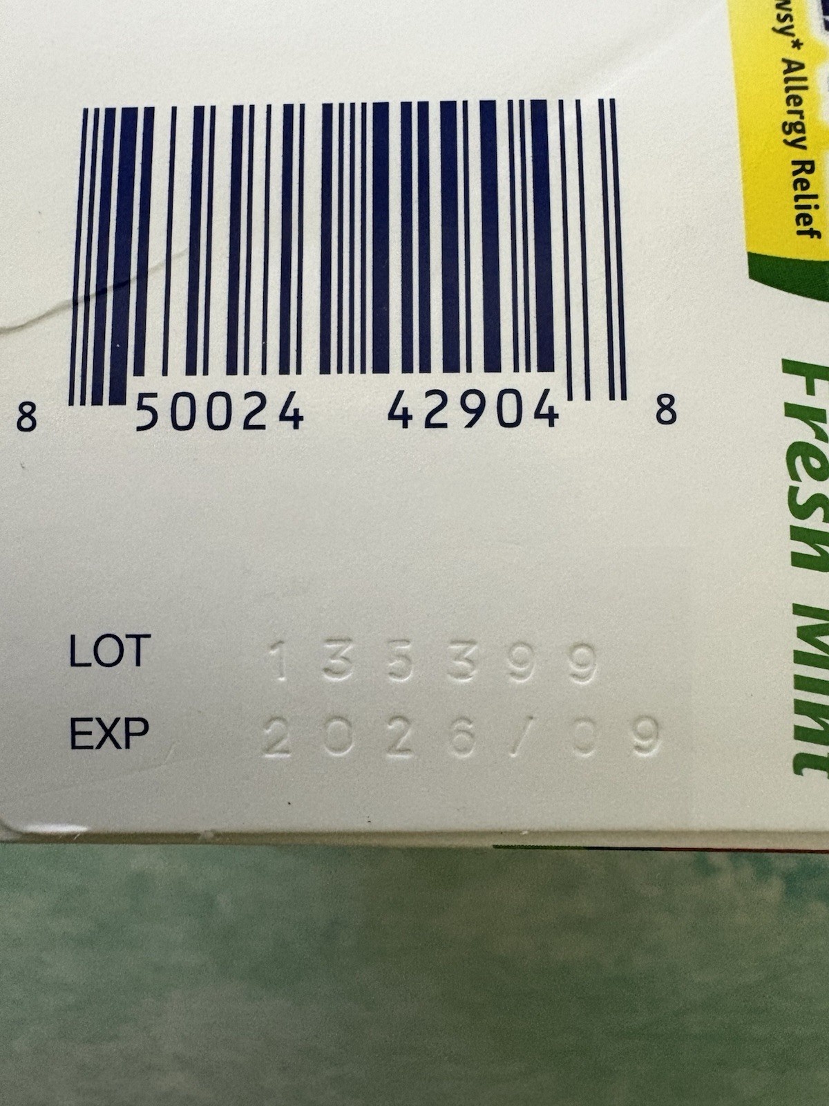 Alavert Allergy 24 Hour Relief, Fresh Mint, Orally Disintegrating, EXP: 09/2026