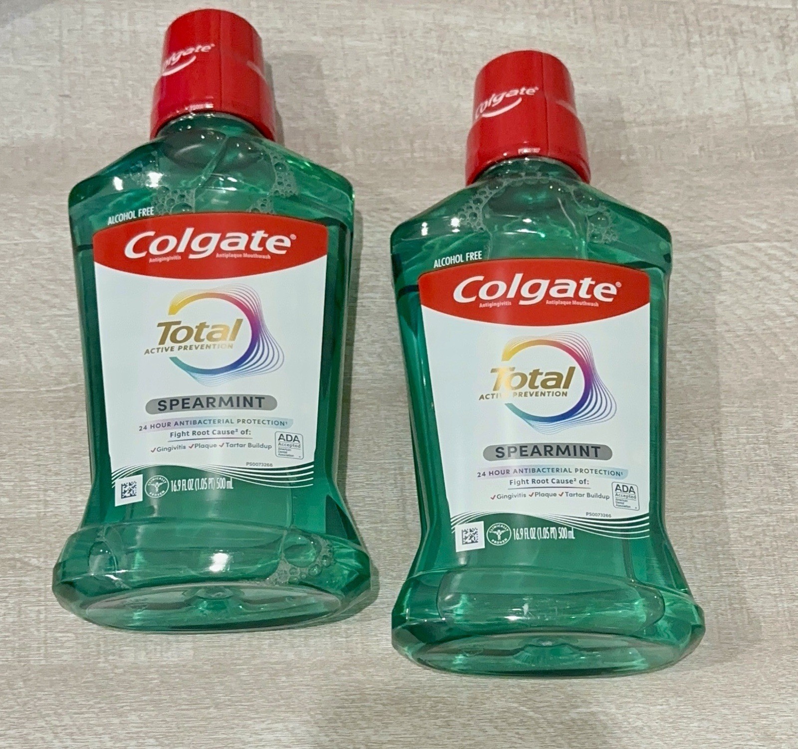 Colgate Total Mouthwash Alcohol-Free, Peppermint, 16.9 Oz, Pack of 4 Mix Pack