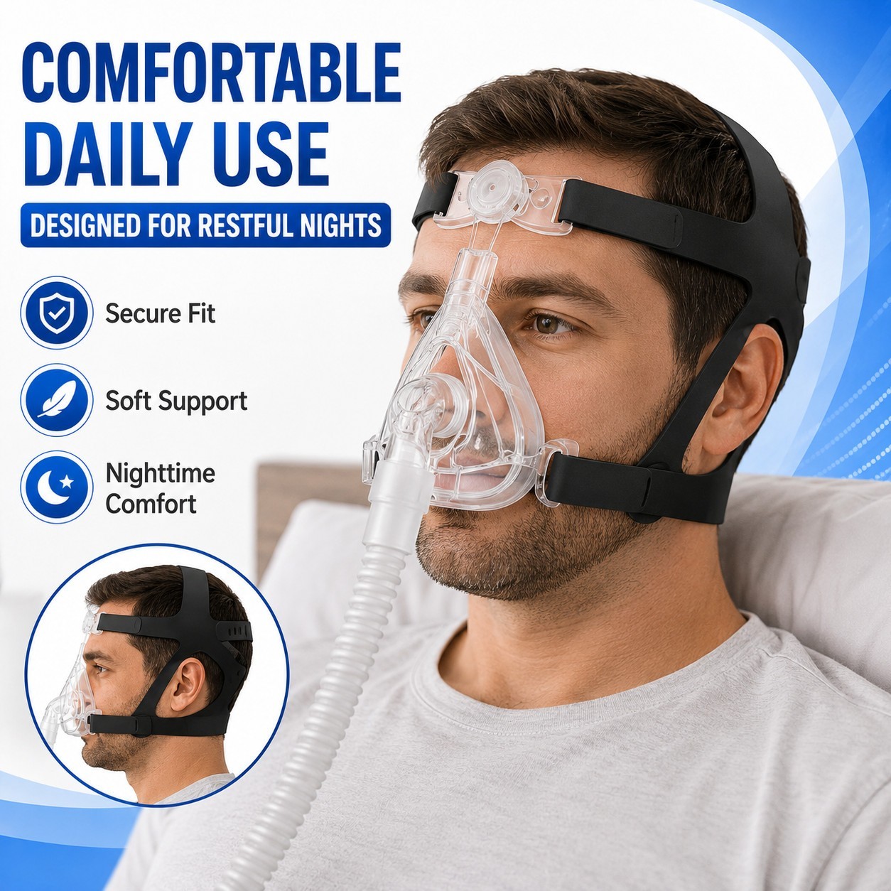 4 Pack CPAP Mask Headgear Replacement Strap Soft Elastic Universal Fit Kit