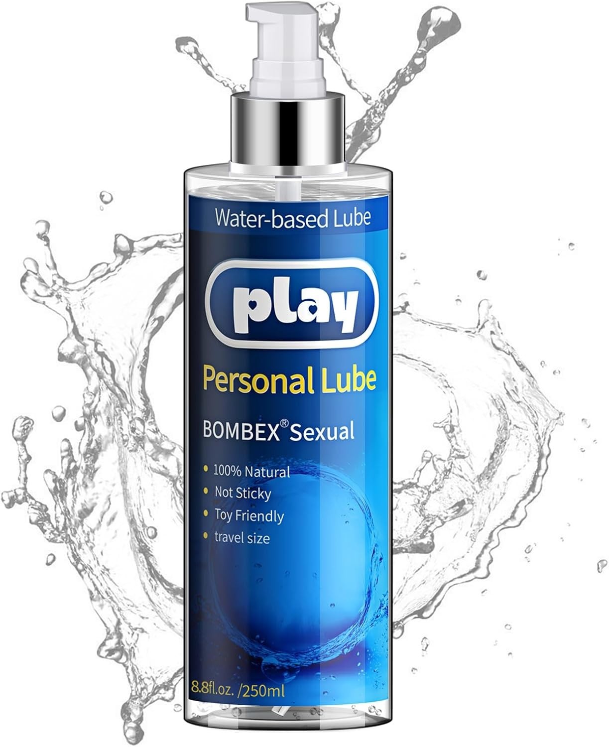 Water Based Lube 8.6 Fl Oz Personal Lubricant Long-Lasting Non-Staining Gentle