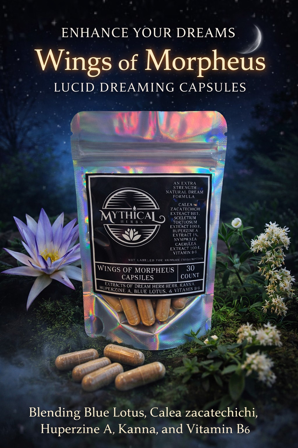 Wings of Morpheus | Lucid Dream blend – Blue lotus, Kanna and Calea Zacatechichi