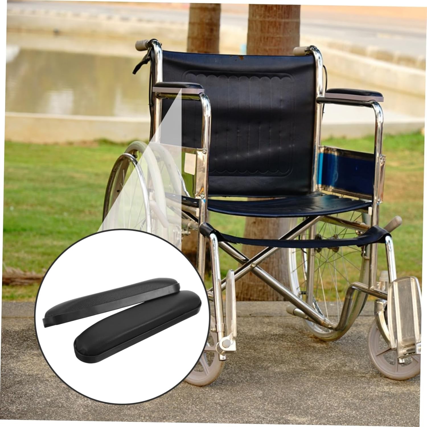 Wheelchair Armrest Pads 10.03 Inch Sponge Arm Cushions Replacement for Manual Wh