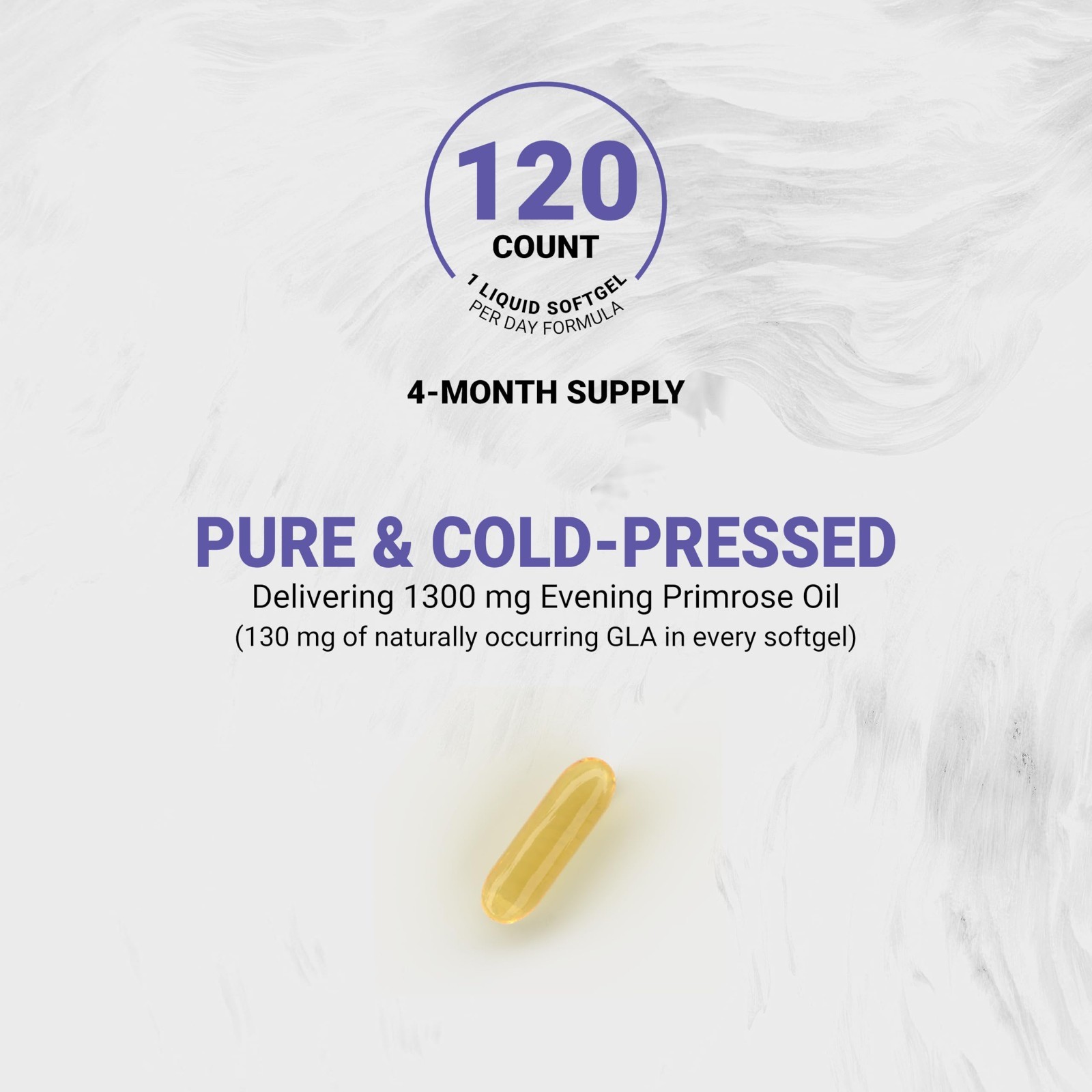 Evening Primrose Oil 1300mg – Non-GMO, Gluten Free, 120 Softgels, Natural Health