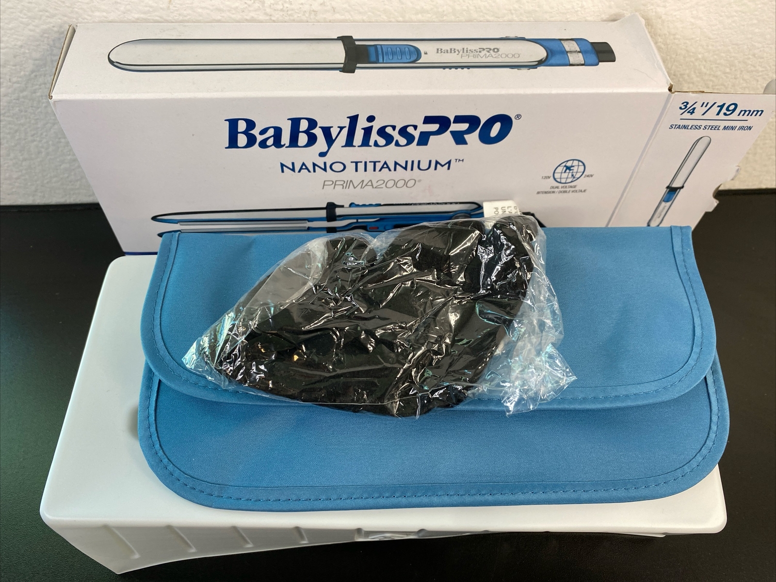 Babyliss Pro Nano Titanium Prima 2000 3/4″ 19mm Straightener Mini Flat Iron Open