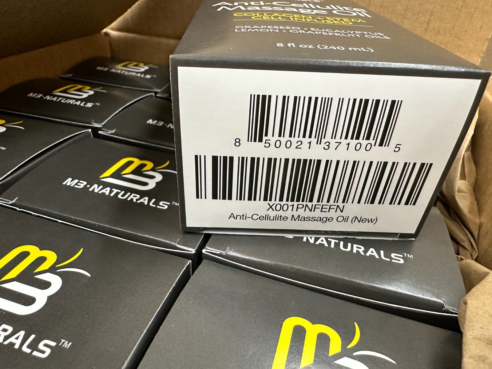 12 M3 Naturals Anti Cellulite Massage Oil Collagen Stem Cell Infused 2028