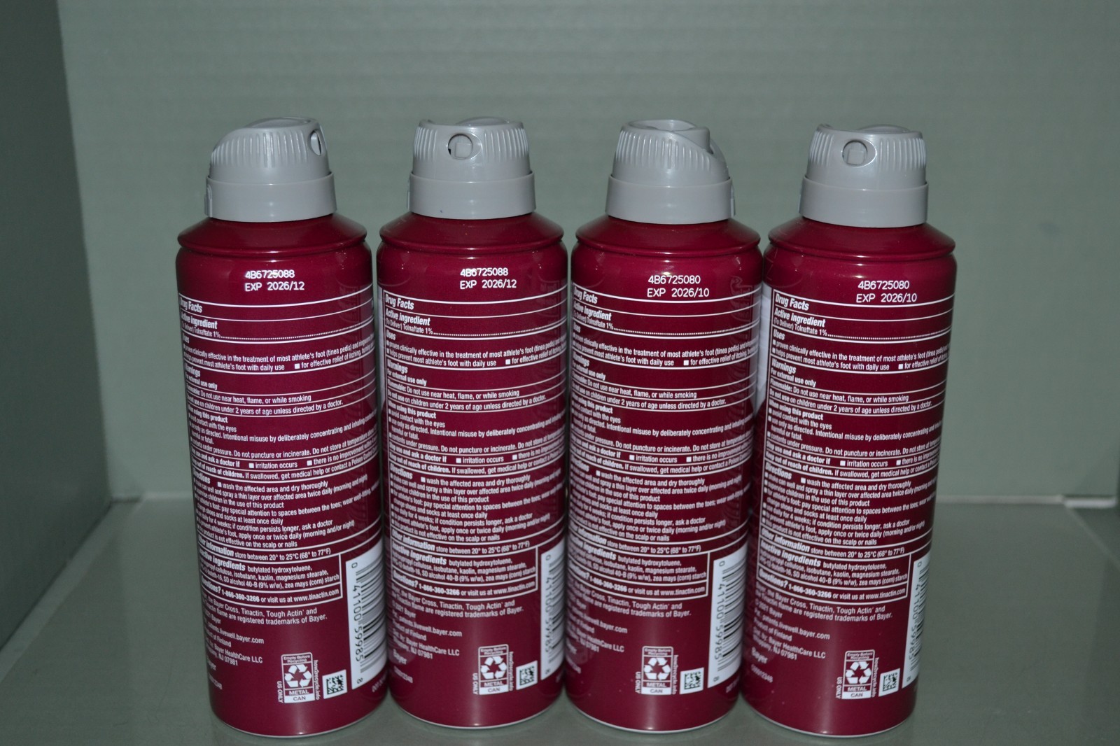 (4) Athlete’s Foot Powder Spray 4.6 oz Each, Exp. 10/26