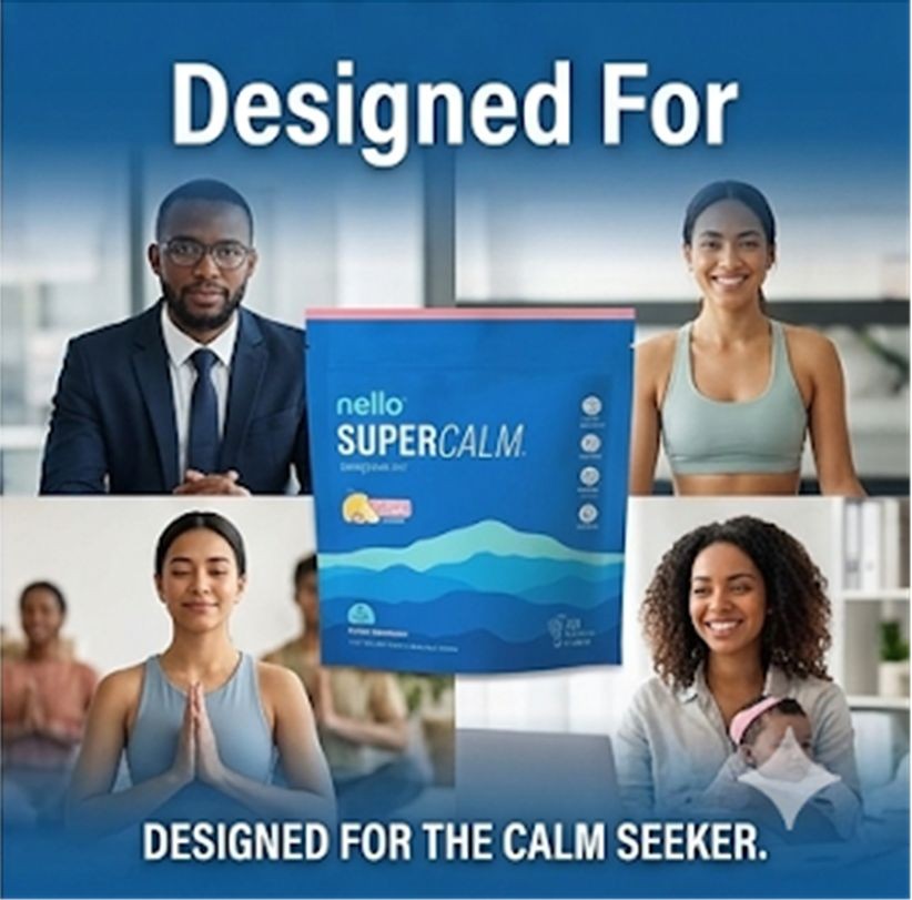 Nello Supercalm Calming Drink Mix – Raspberry Lemonade 2 Bags (40 Sticks Total)