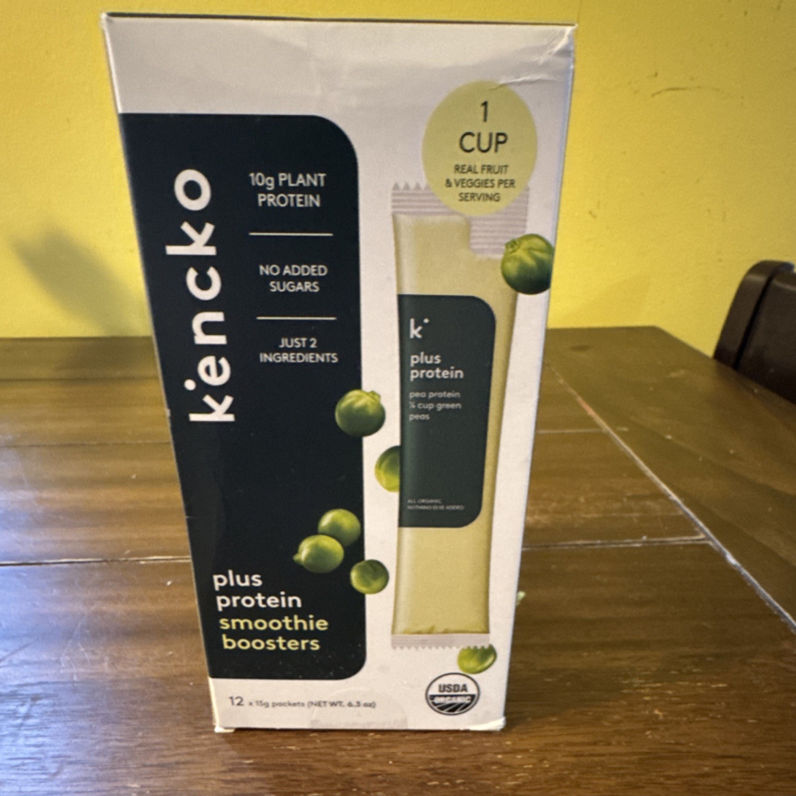 kencko Plus Protein Smoothie Boosters 12 Packets Plant Protein Organic No Added…