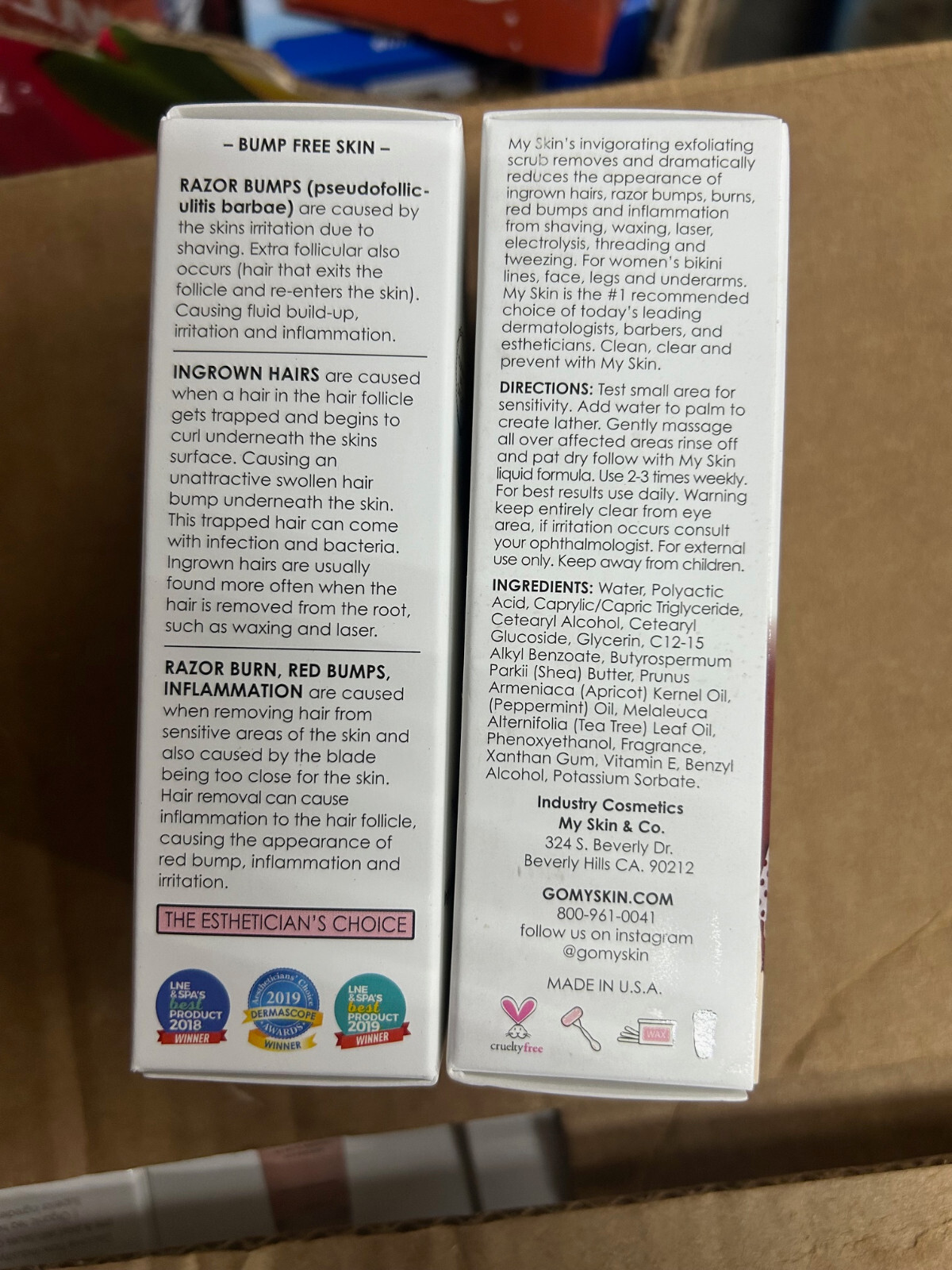 2x2oz My Skin & Co Exfoliating Scrub Hair Bumps tea Tree Oil Razor Burn PepperMi