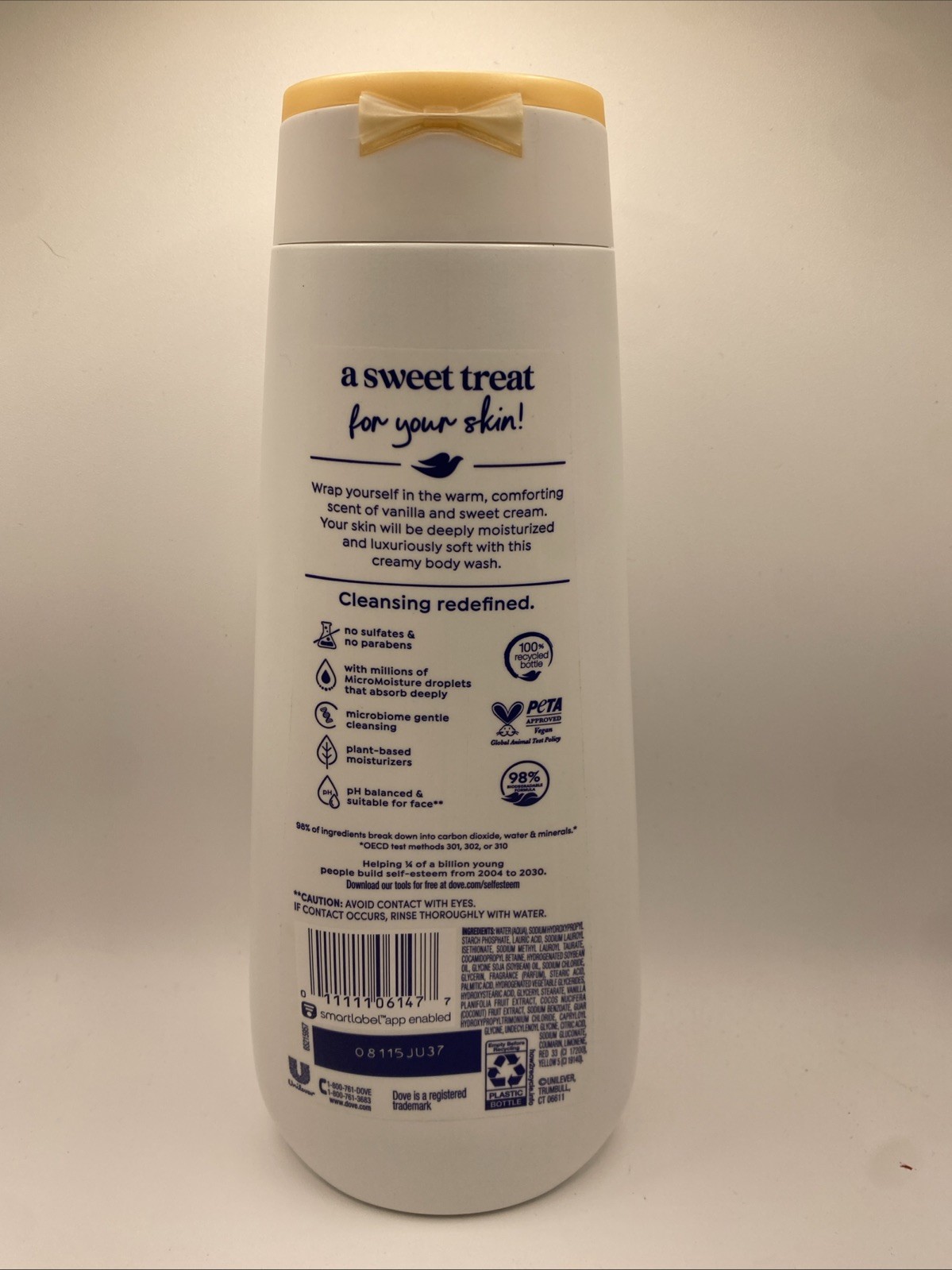 Dove Indulge Body Wash Warm Vanilla + Sweet Cream 20 Fl Oz (Pack of 1), White