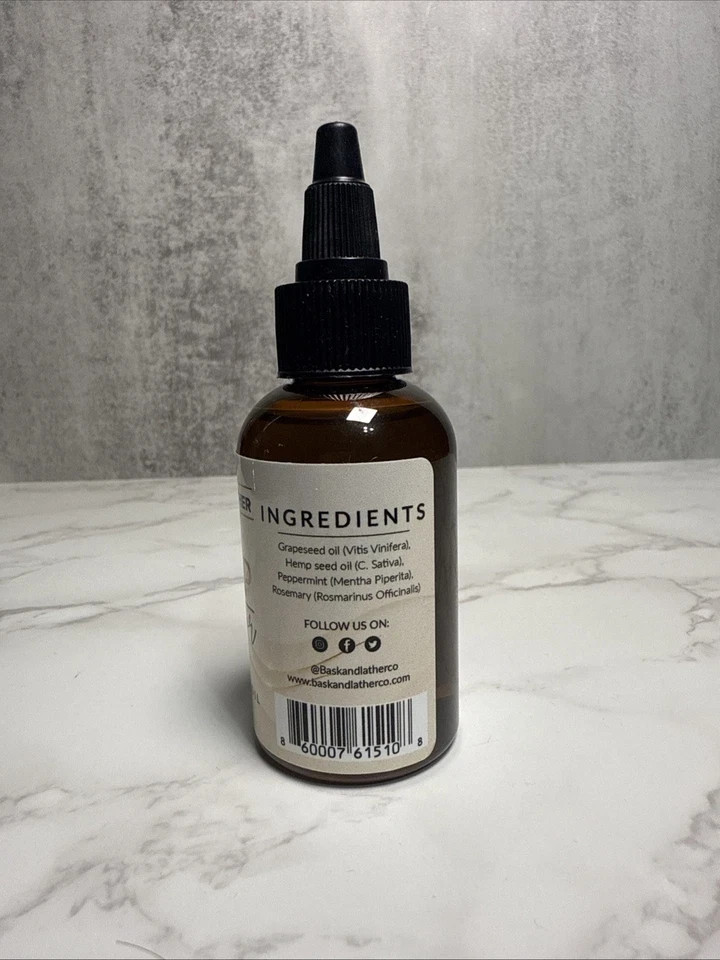Bask & Lather Scalp Stimulator Hair Growth Oil Cold Pressed Mint and Rosemary