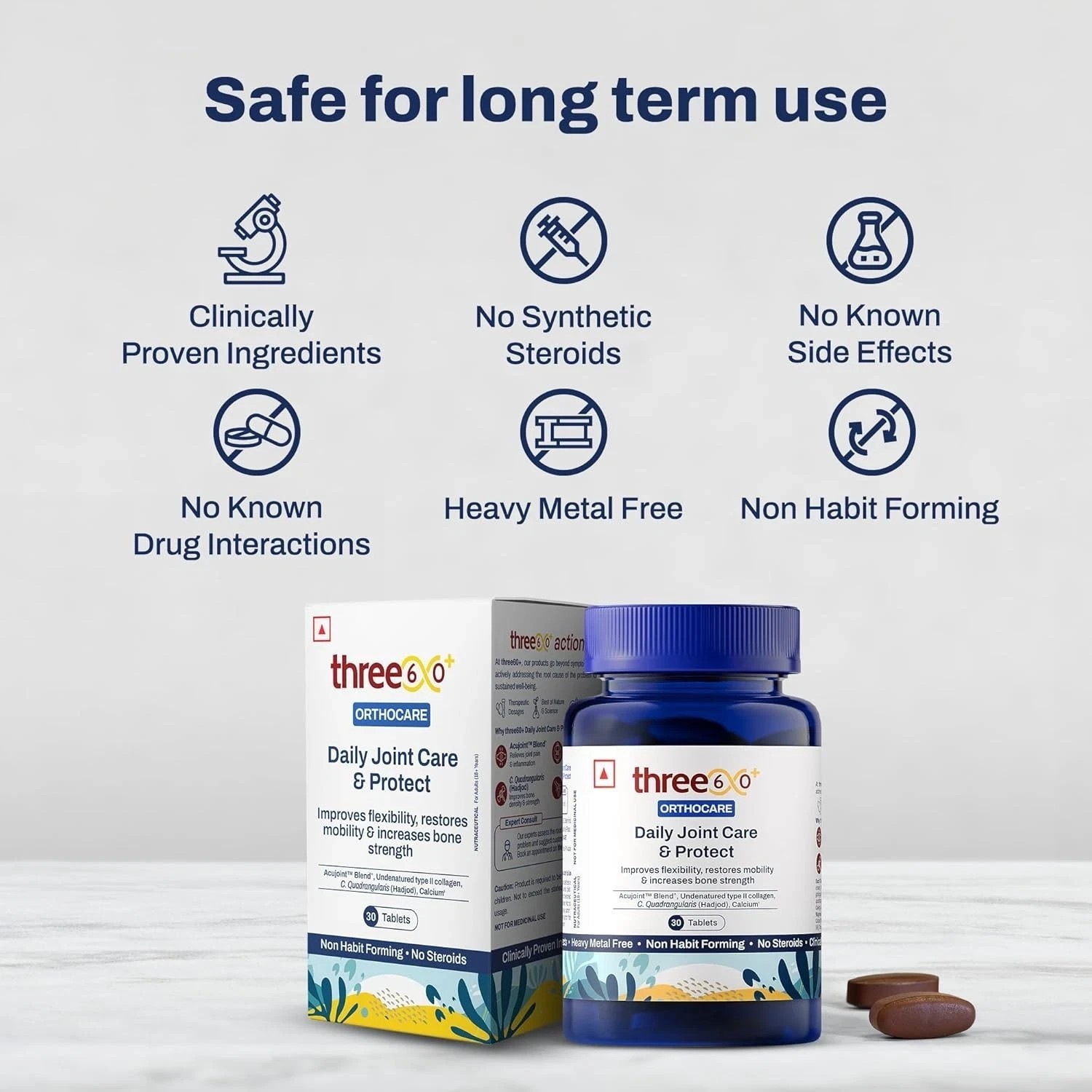 three60+ Daily Joint Care And Protect Tablets, 30 Tablets