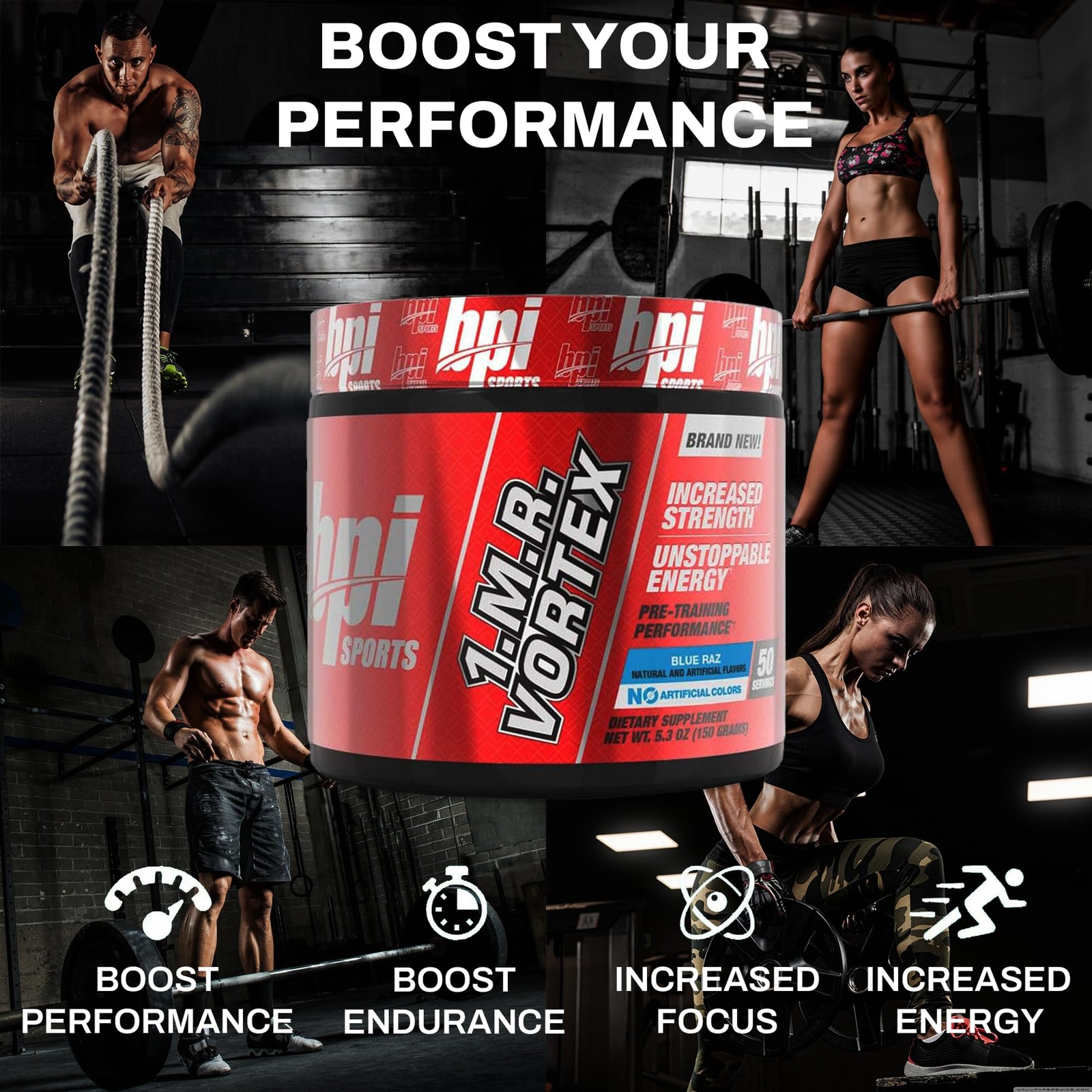 Bpi Sports 1.M.R Vortex Pre Workout Stim For Men Glycerol Caffeine Niacin And