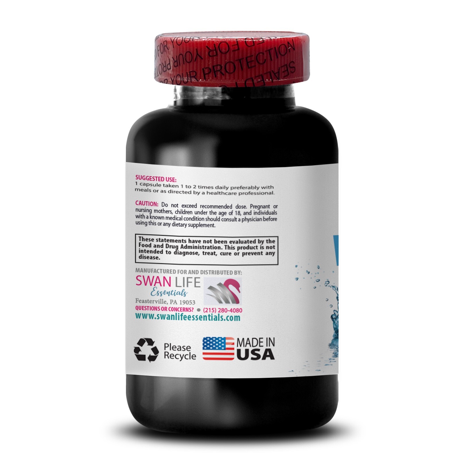 Light Flow – WATER PILLS – Balanced Release 3 Bottles 180 Capsules