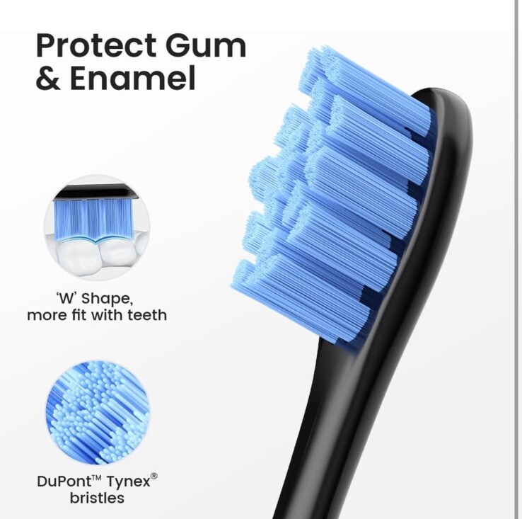 Electric Toothbrush for Adults with 6 Soft Brush Heads & Travel Case