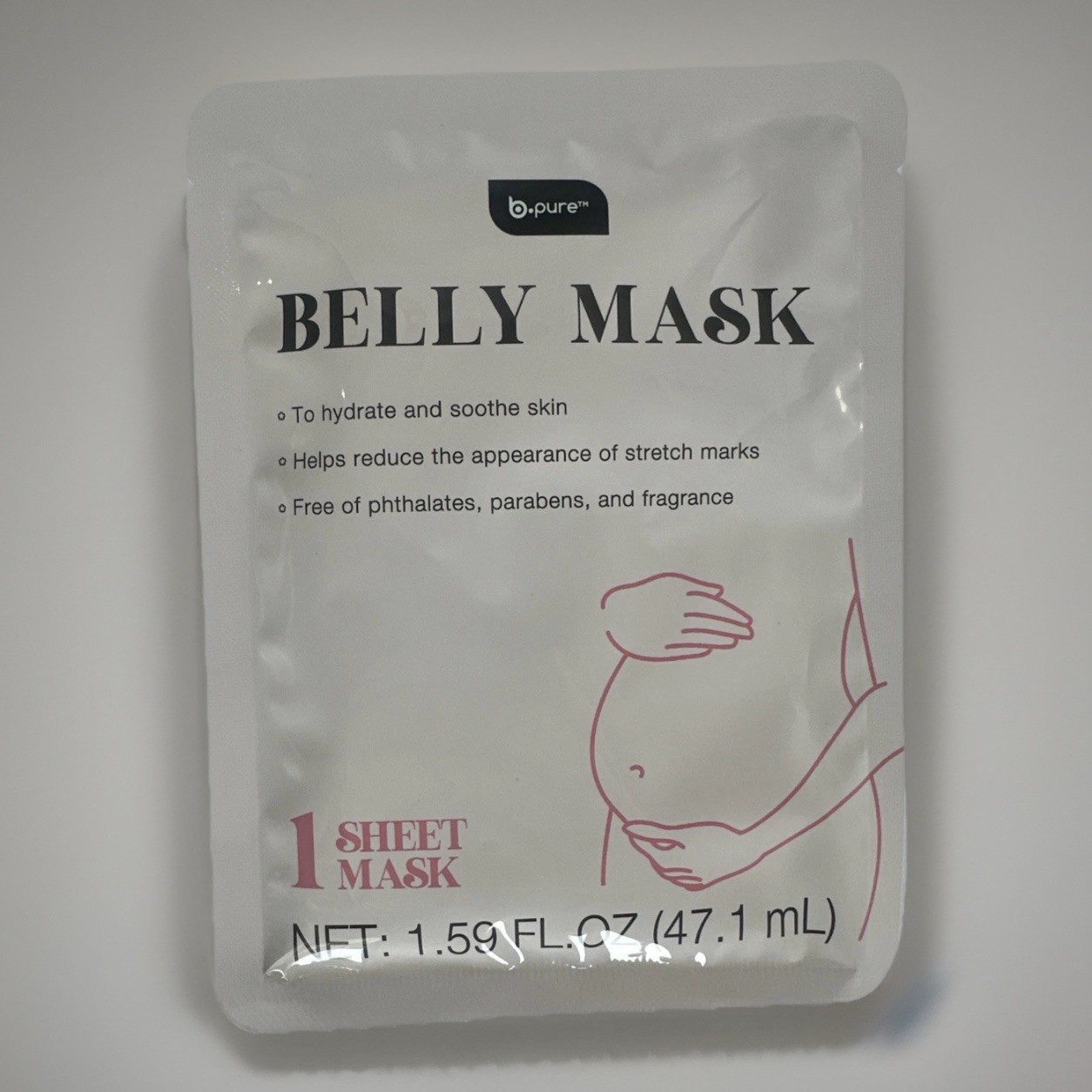 3x b.pure Belly Mask Sheet Hydrating Stretch Mark Care Pregnancy 🤰 Safe
