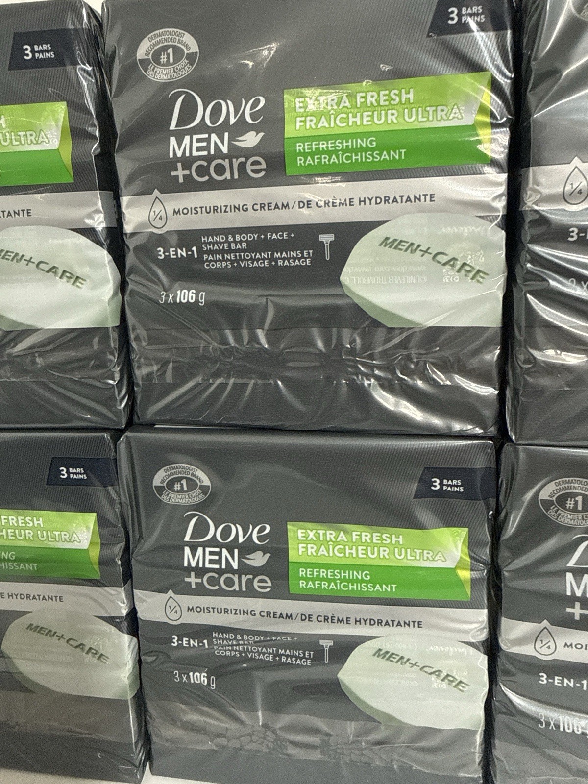 Dove men +Care Bar Soap – New 3 x 106g Pack X 6