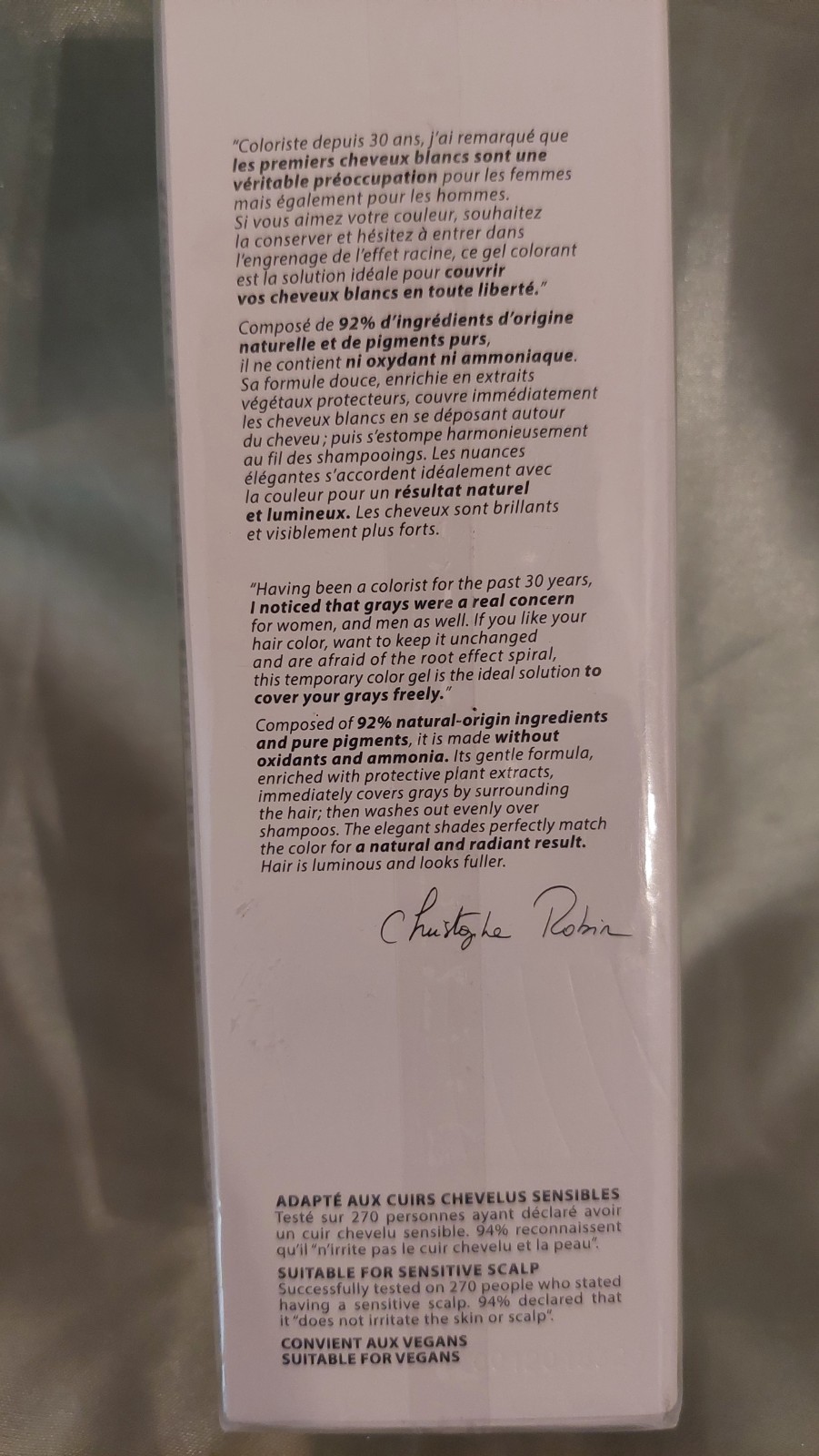 Temporary Color Gel Christophe Robin Golden Blonde 3.4oz Hair Natural Pigment