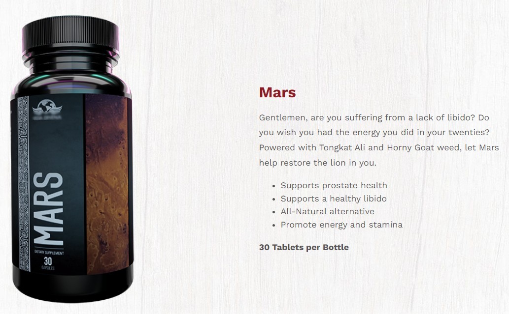 Mars Dietary Supplement – 30 Capsules Mens Energy Stamina Vitality Support🔥