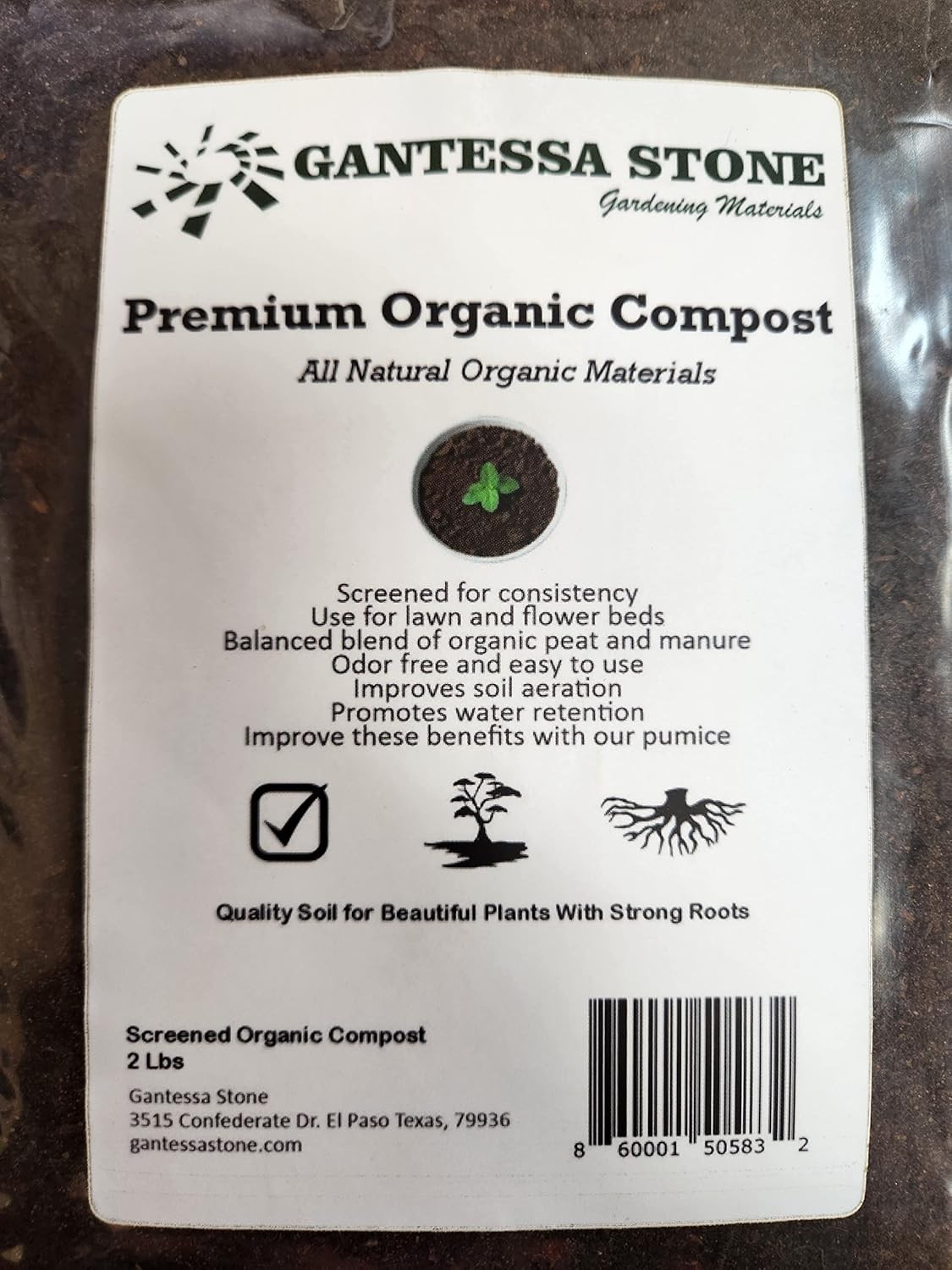 Organic Compost Screened 2 lbs