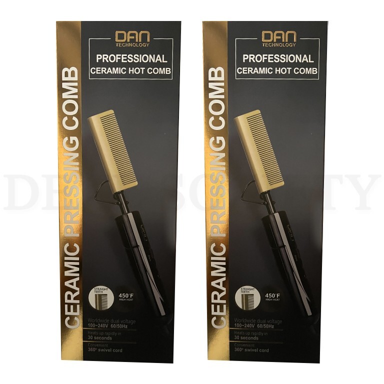 Electric Ceramic pressing Small Hot Comb for thick coarse hair 450℉ Lot of 2