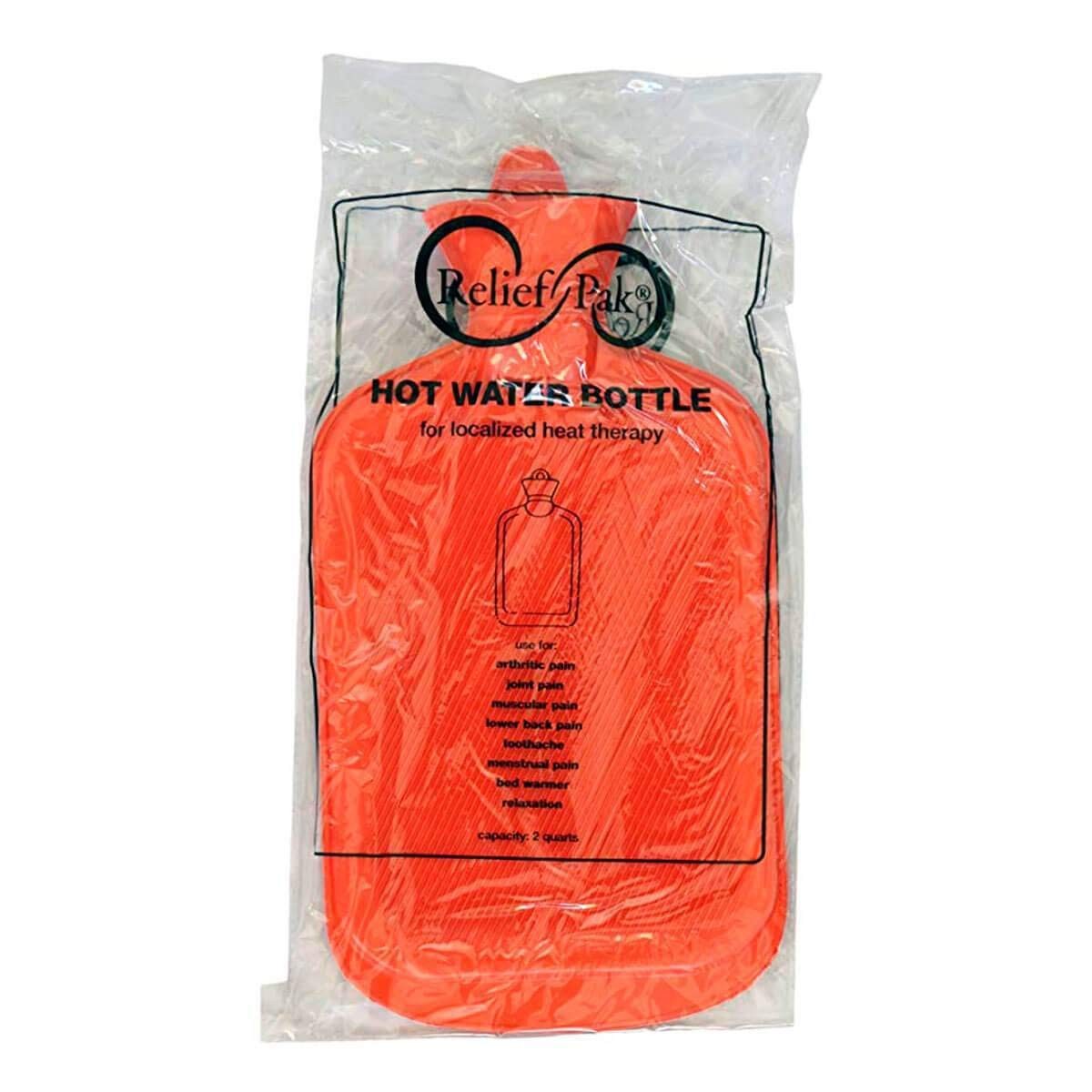 Classic Red Rubber Hot Water Bottle, Compress, Pain 8″ x 1″ x 6″, red