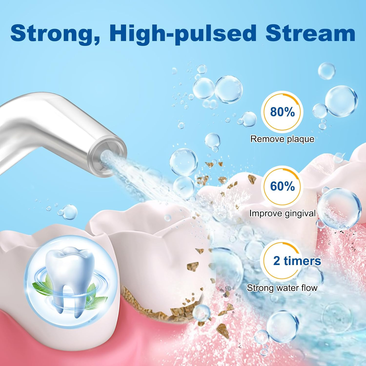 Wellleo Water Flossers for Teeth, 300ML Cordless Oral Irrigator Rechargeable Den